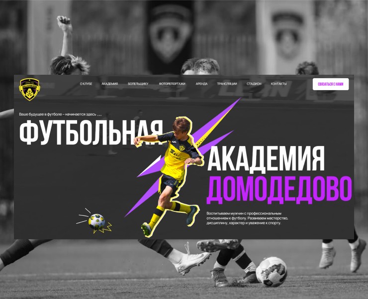 Сайт для Футбольного клуба Домодедово на Dprofile
