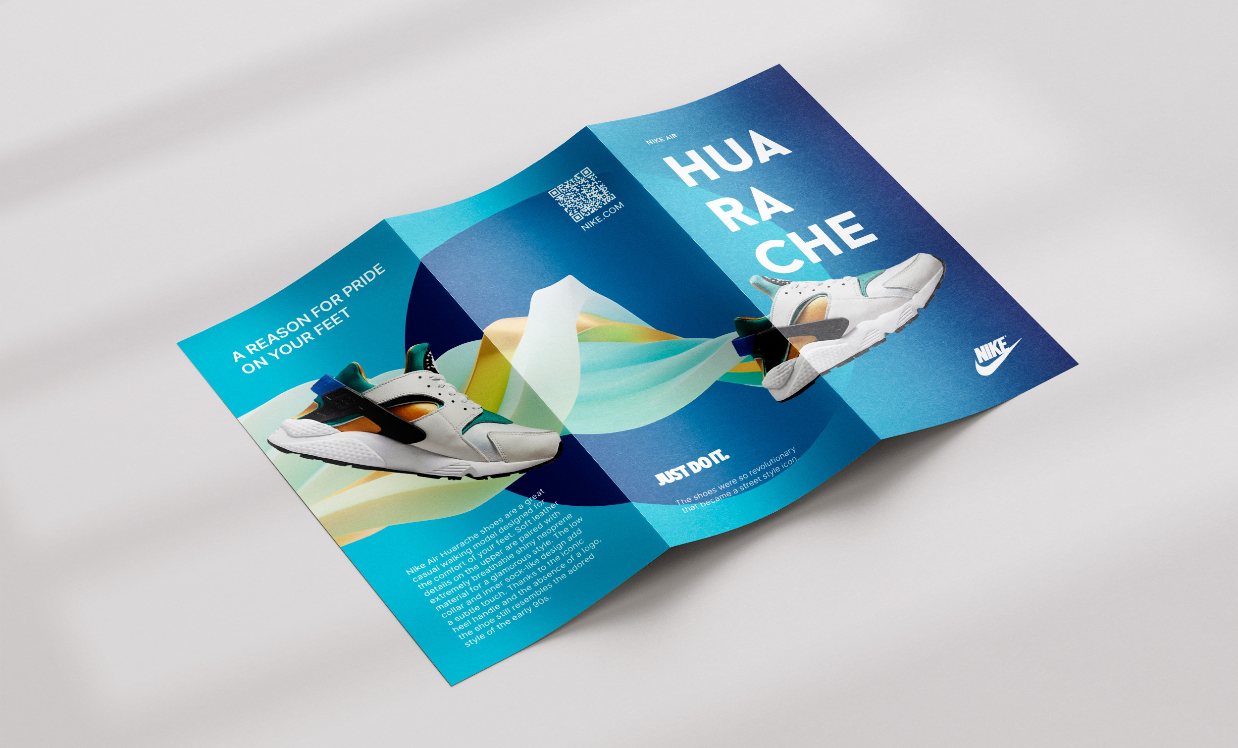Tree-fold flyer for Nike — Изображение №1 — Графика, Маркетинг на Dprofile