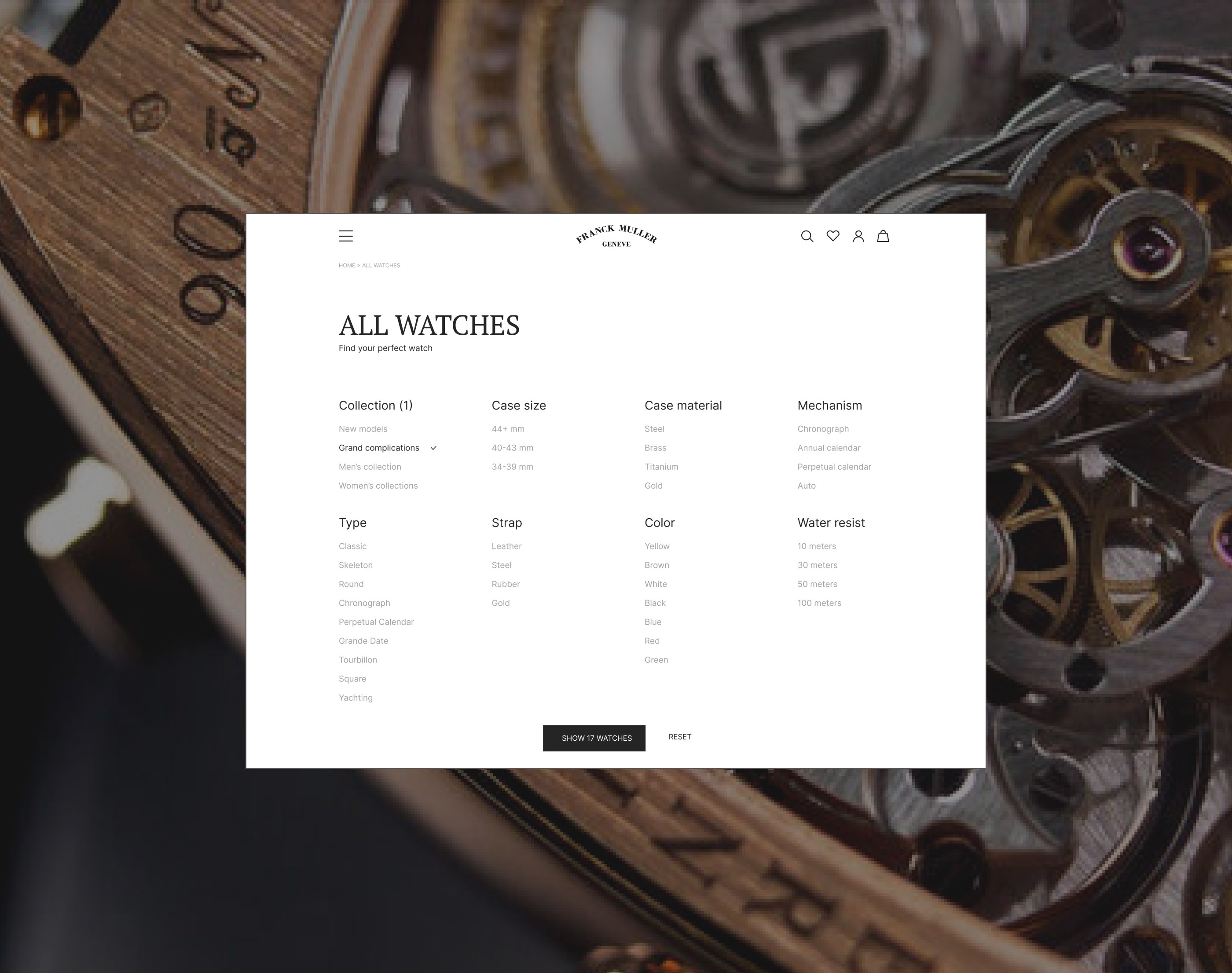 Frank Muller. E-commerce redesign concept — Изображение №6 — Анимация, Интерфейсы на Dprofile