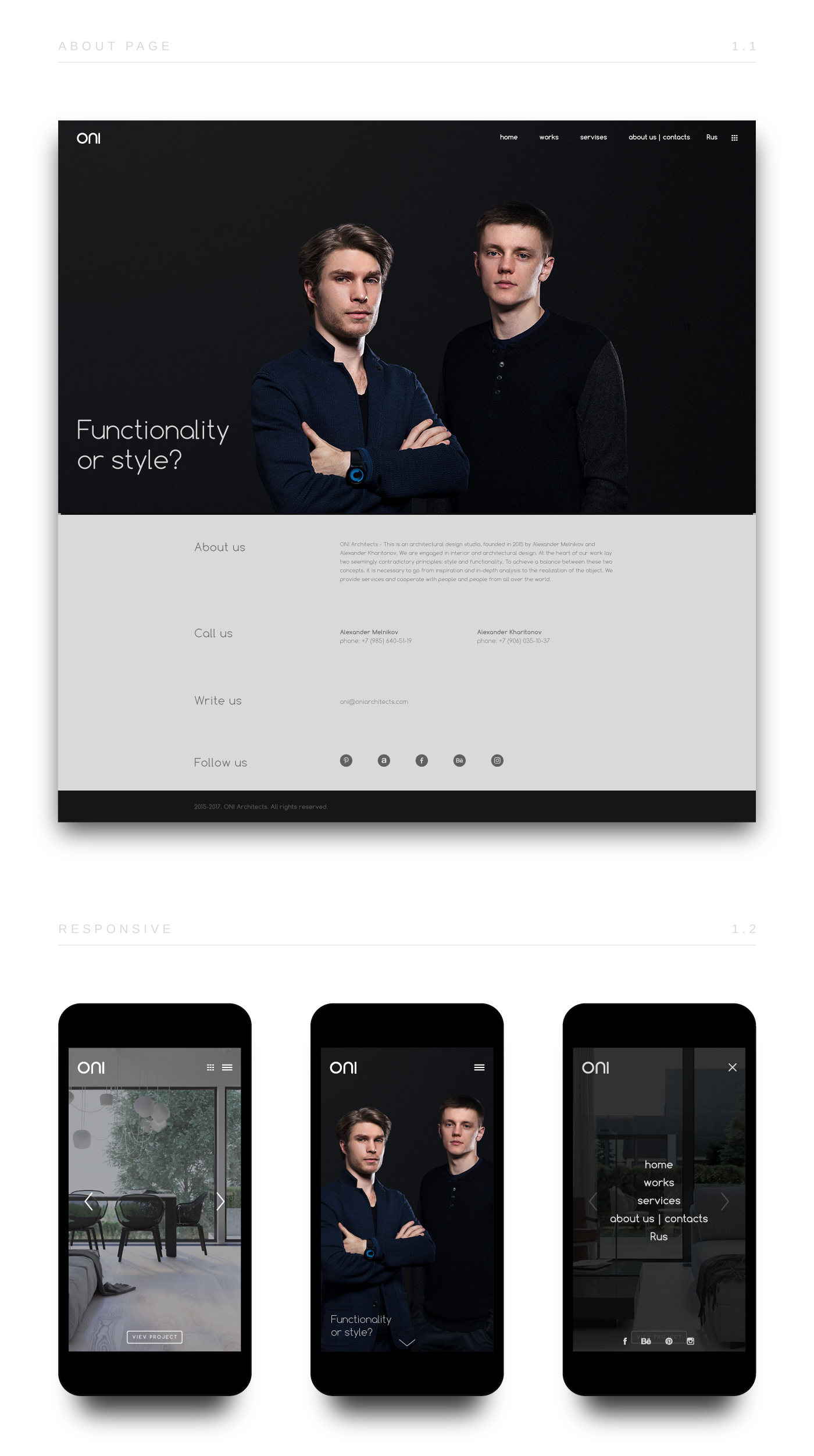 ONI Architects | Студия архитектурного дизайна — Изображение №5 — Интерфейсы, Брендинг на Dprofile