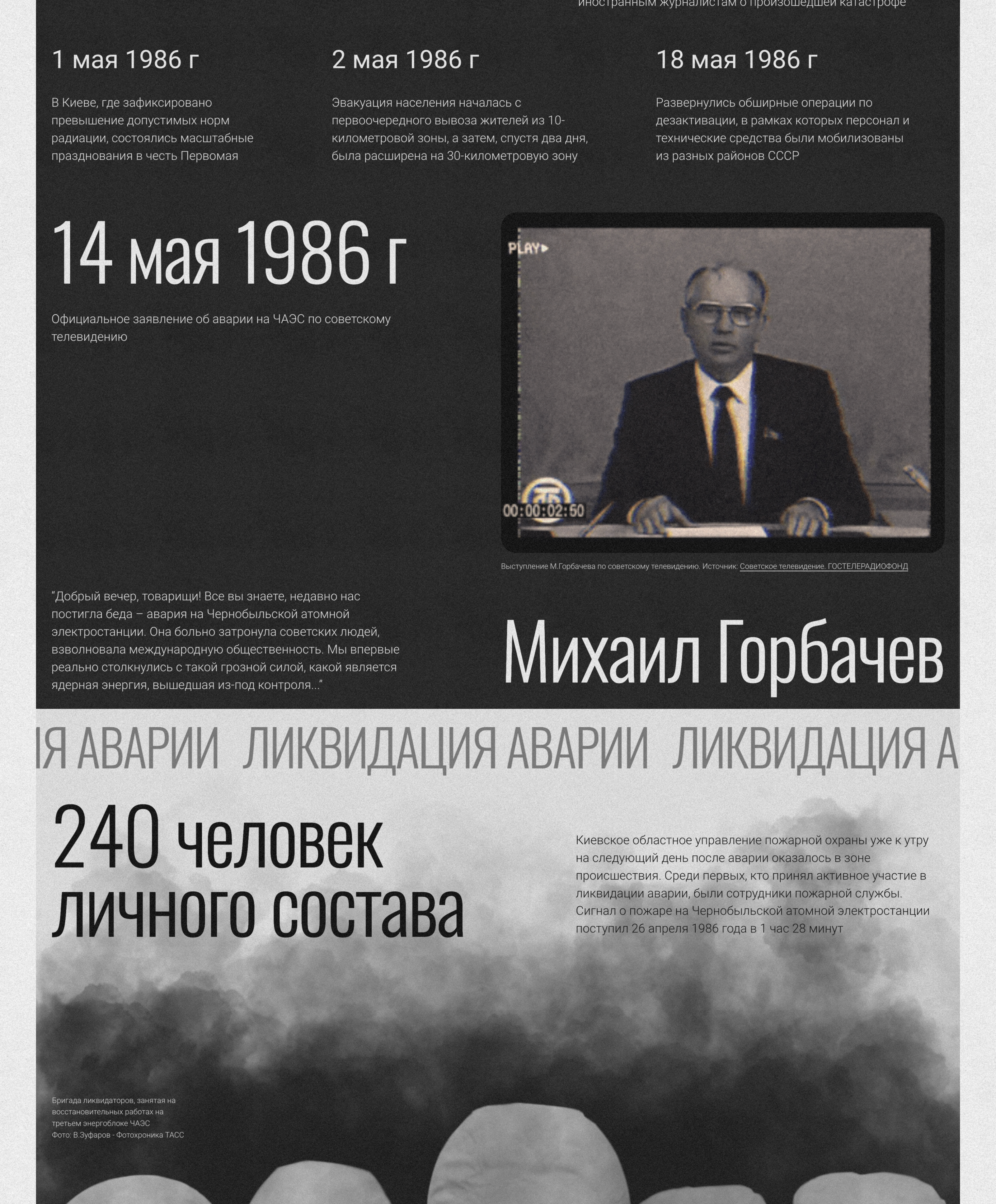 Лонгрид об аварии на Чернобыльской АЭС — Изображение №10 — Интерфейсы, Анимация на Dprofile