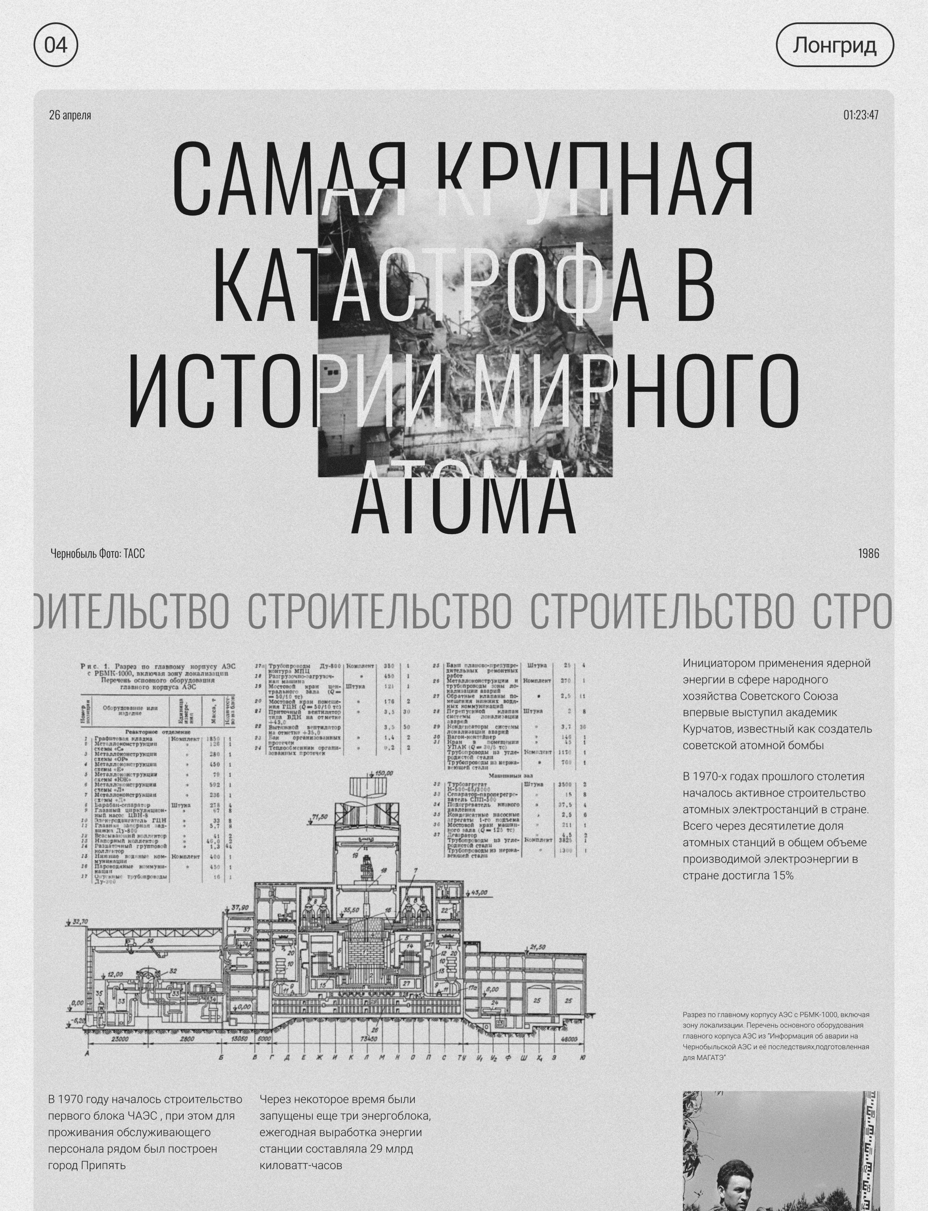 Лонгрид об аварии на Чернобыльской АЭС — Изображение №5 — Интерфейсы, Анимация на Dprofile