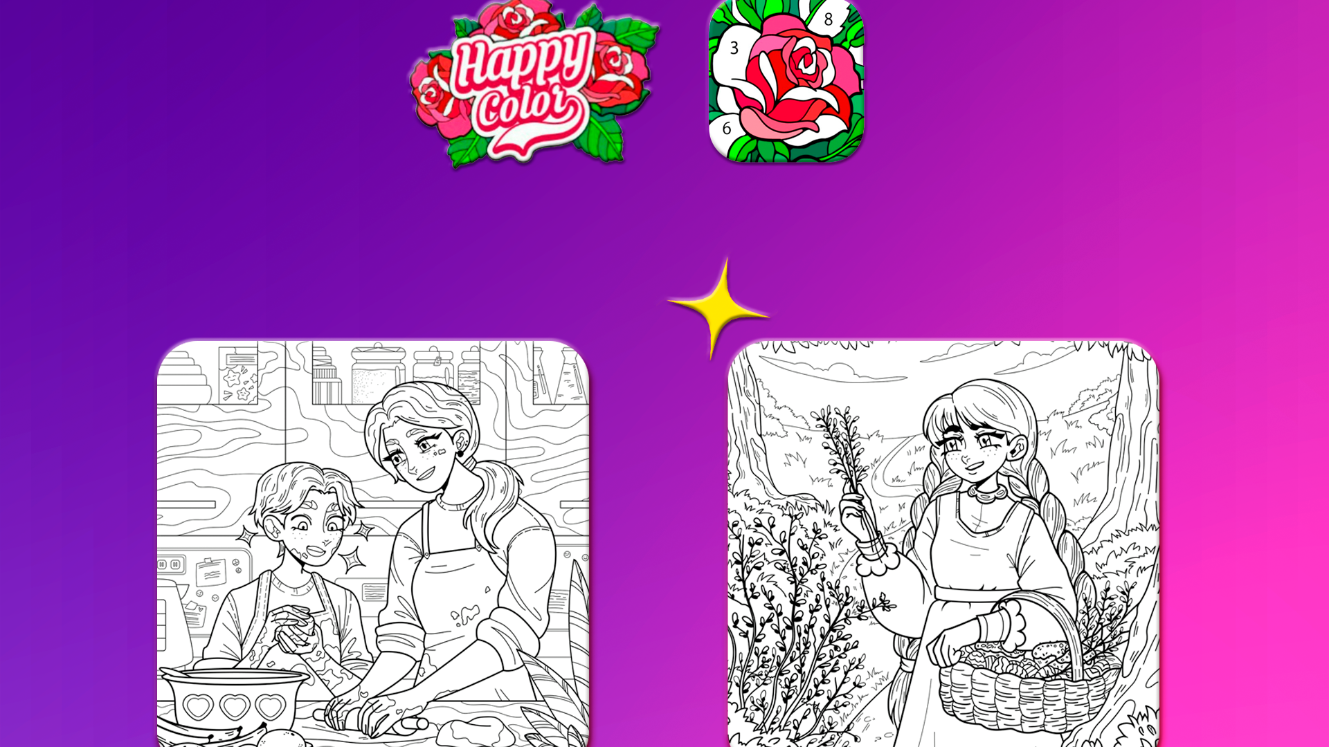 Мобильные раскраски для Happy Color — Изображение №2 — Иллюстрация, Графика на Dprofile