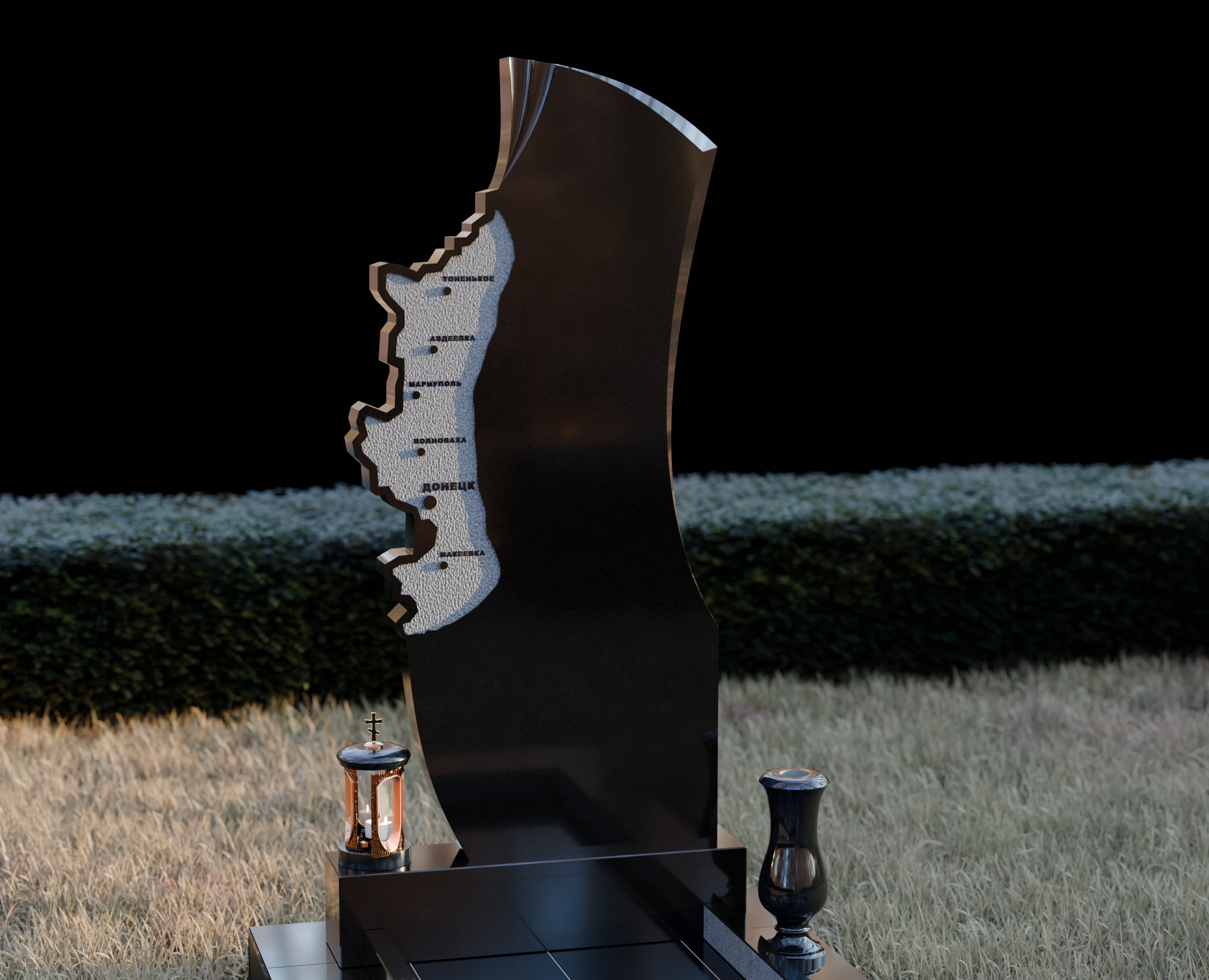 3Д макет памятника, участнику СВО, 3D mockup of tombstone — 3D на Dprofile