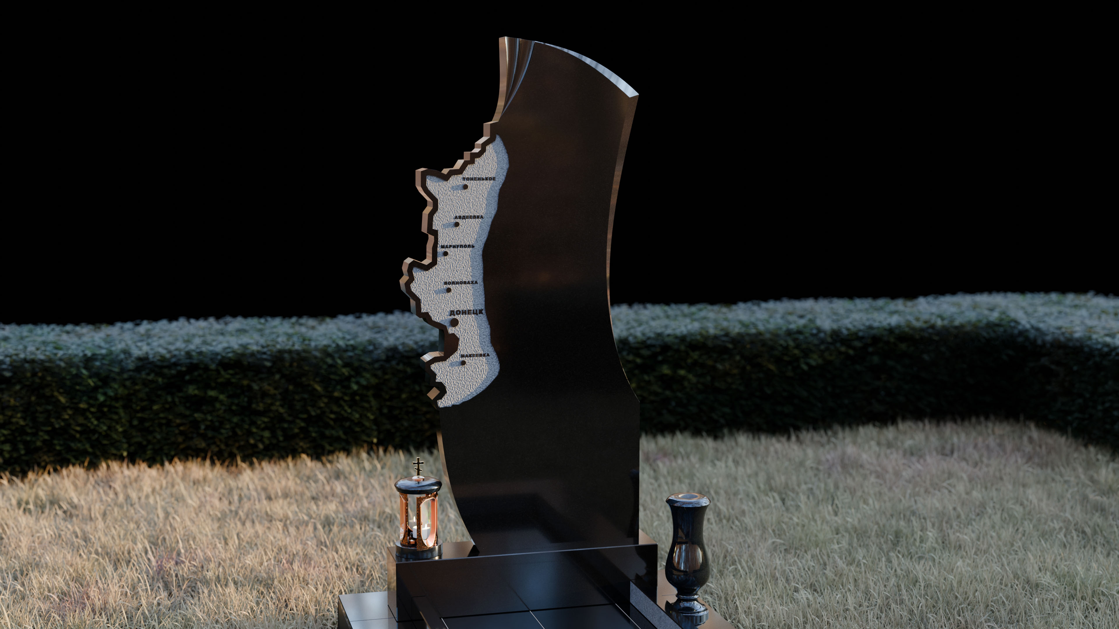 3Д макет памятника, участнику СВО, 3D mockup of tombstone — Изображение №1 — 3D на Dprofile