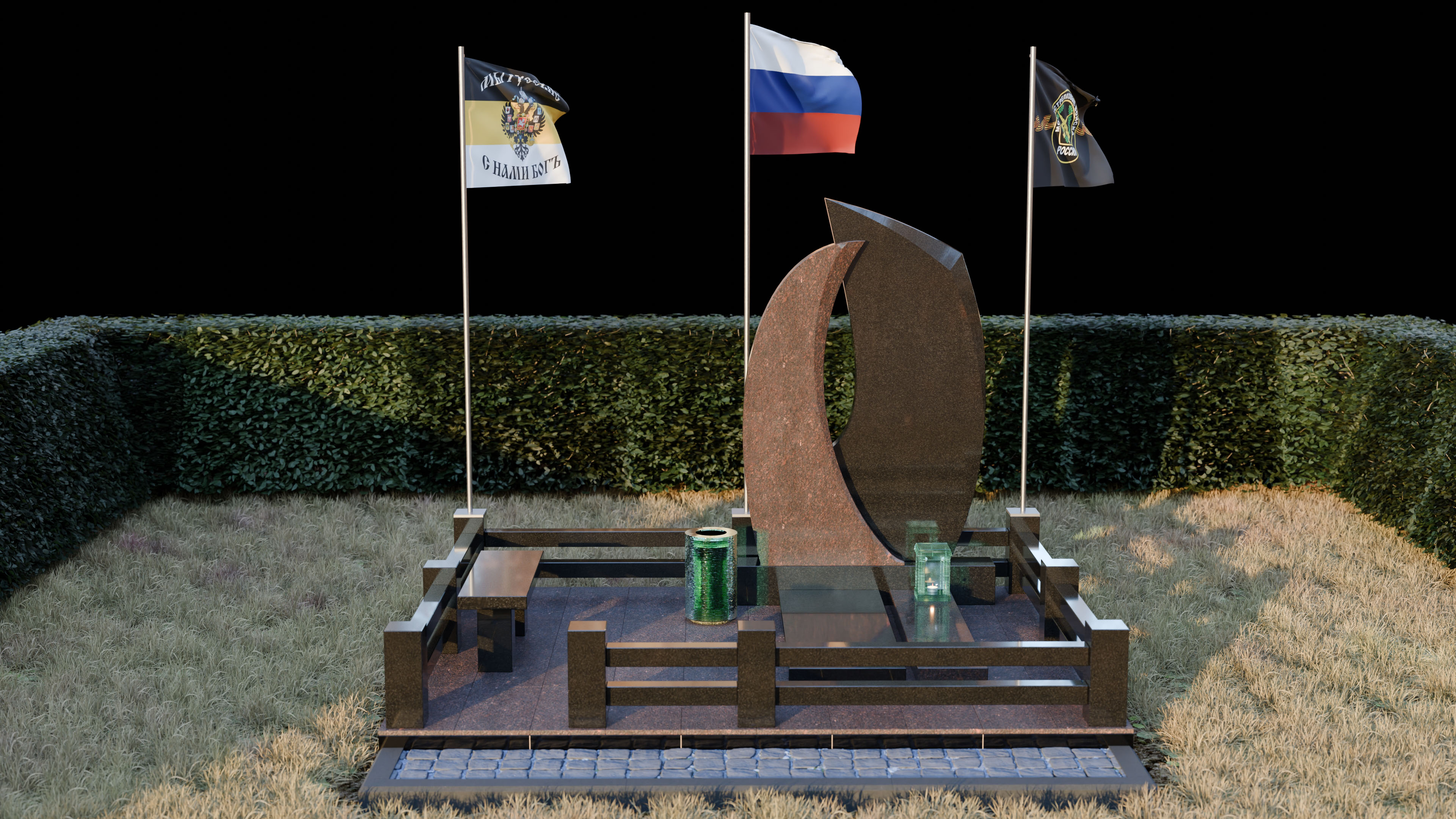 3Д макет памятника, участнику СВО, 3D mockup of tombstone — Изображение №1 — 3D на Dprofile