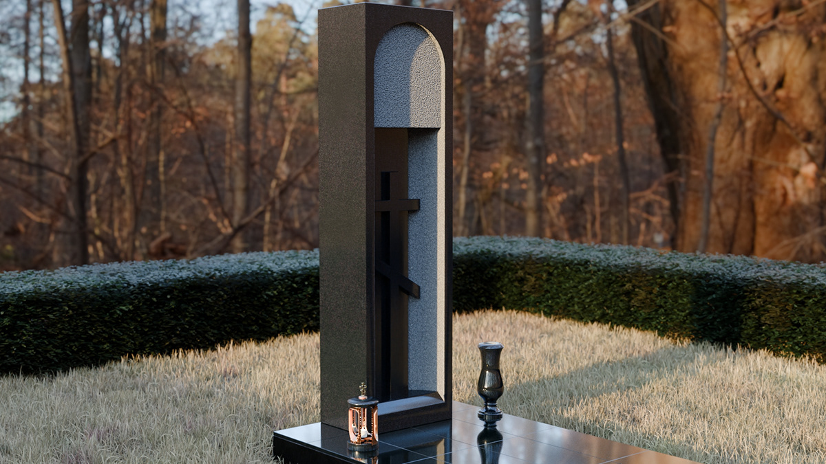 3Д макет памятника, 3D mockup of tombstone — Изображение №2 — 3D на Dprofile