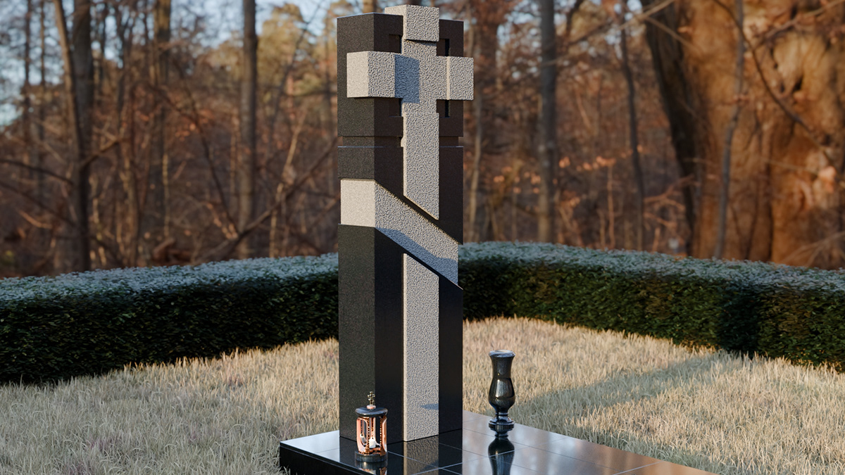 3Д макет памятника, 3D mockup of tombstone — Изображение №1 — 3D на Dprofile