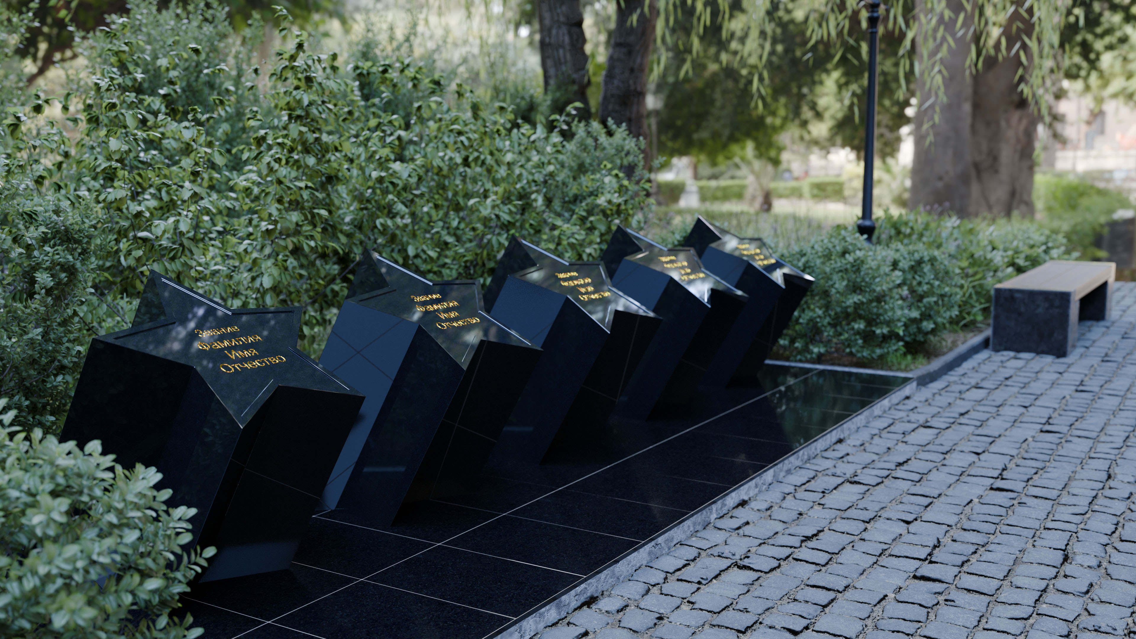 3Д макет памятника, участнику СВО, 3D mockup of tombstone — Изображение №2 — 3D на Dprofile