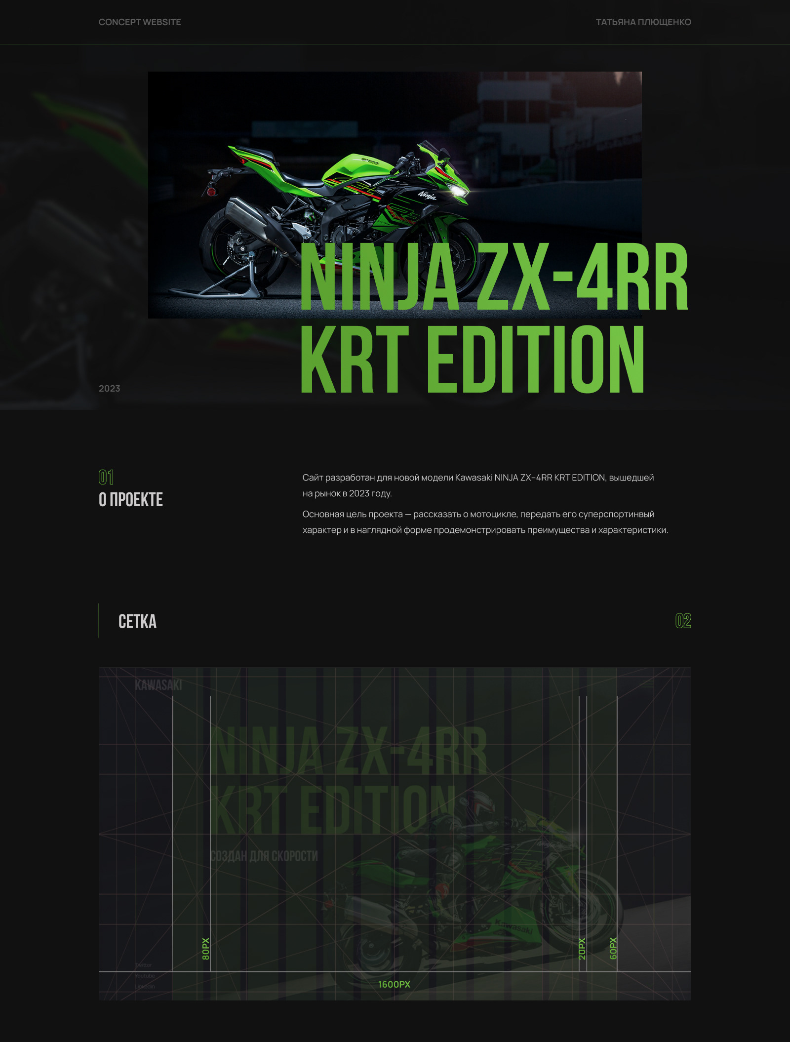 Concept Landing page | motorbike Kawasaki — Изображение №1 — Интерфейсы на Dprofile