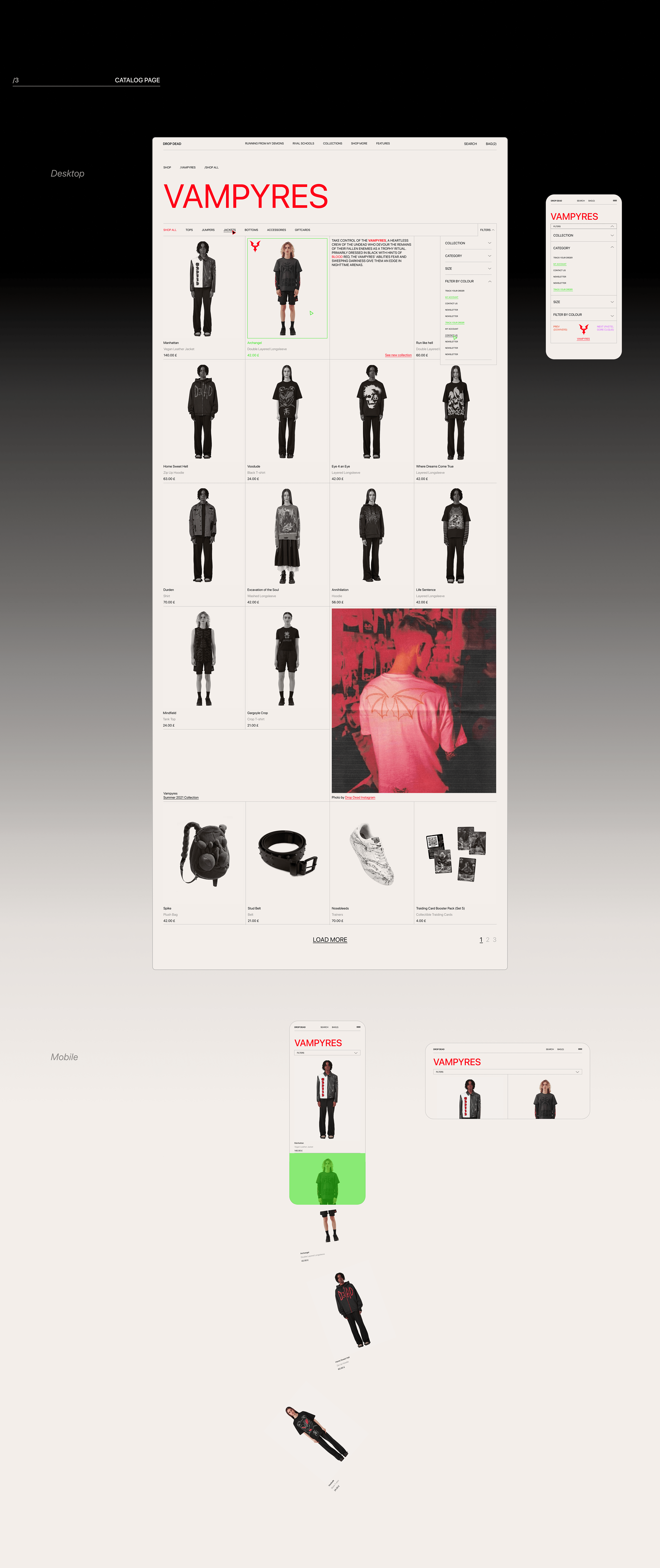 DROP DEAD e-commerce redesign concept — Изображение №5 — Интерфейсы на Dprofile
