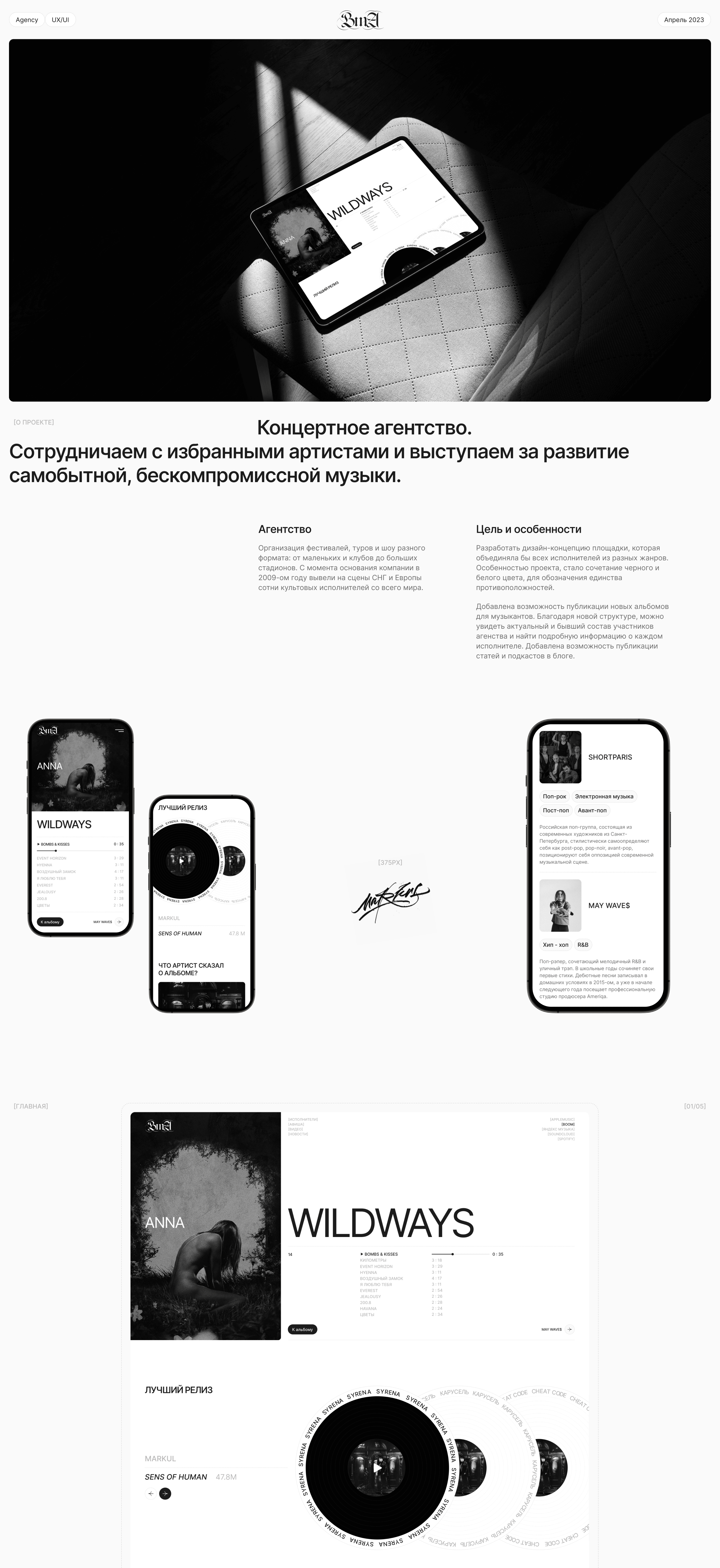 BMA - концертное агентство — Изображение №1 — Интерфейсы на Dprofile