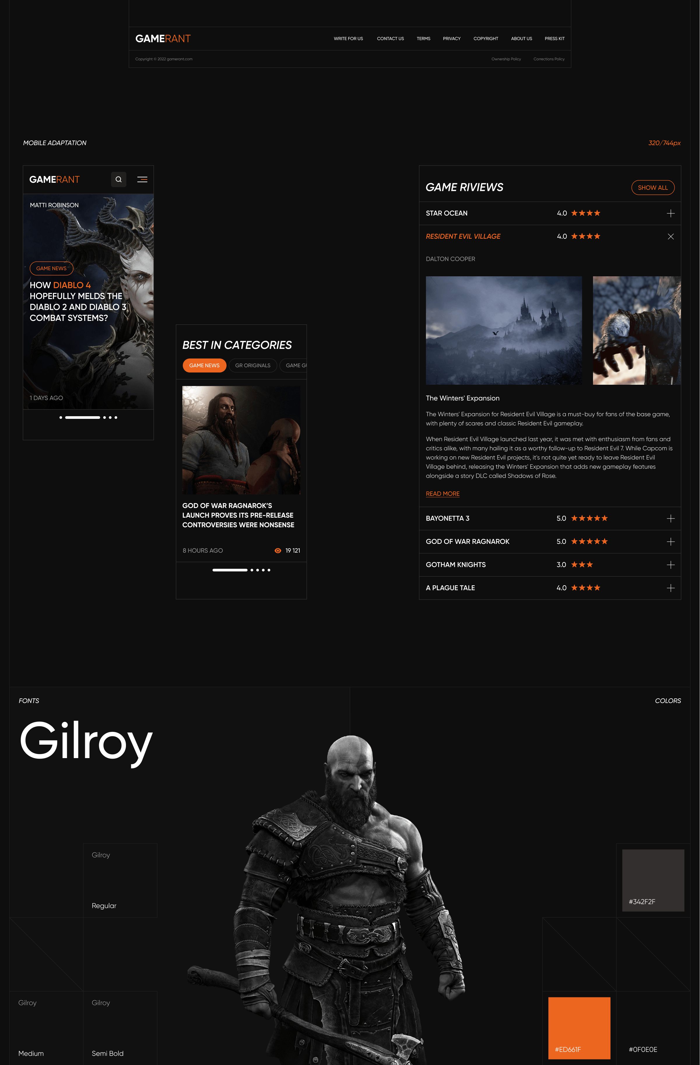 News resource GAMERANT — Изображение №3 — Интерфейсы на Dprofile