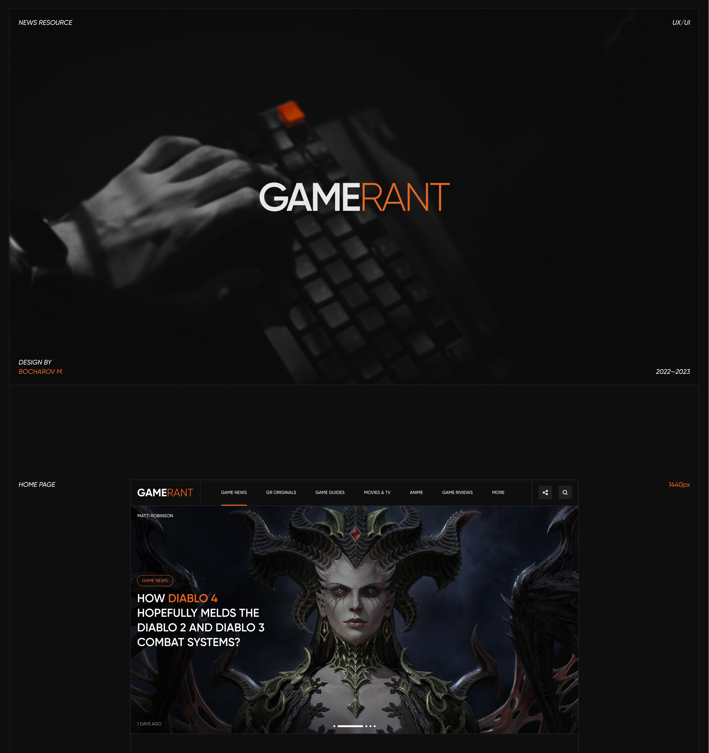 News resource GAMERANT — Изображение №1 — Интерфейсы на Dprofile