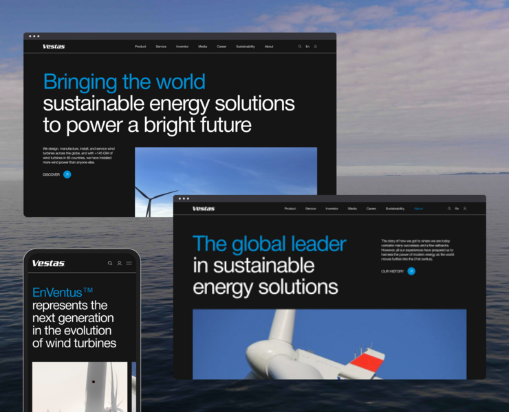 Vestas — corporate website redesign на Dprofile