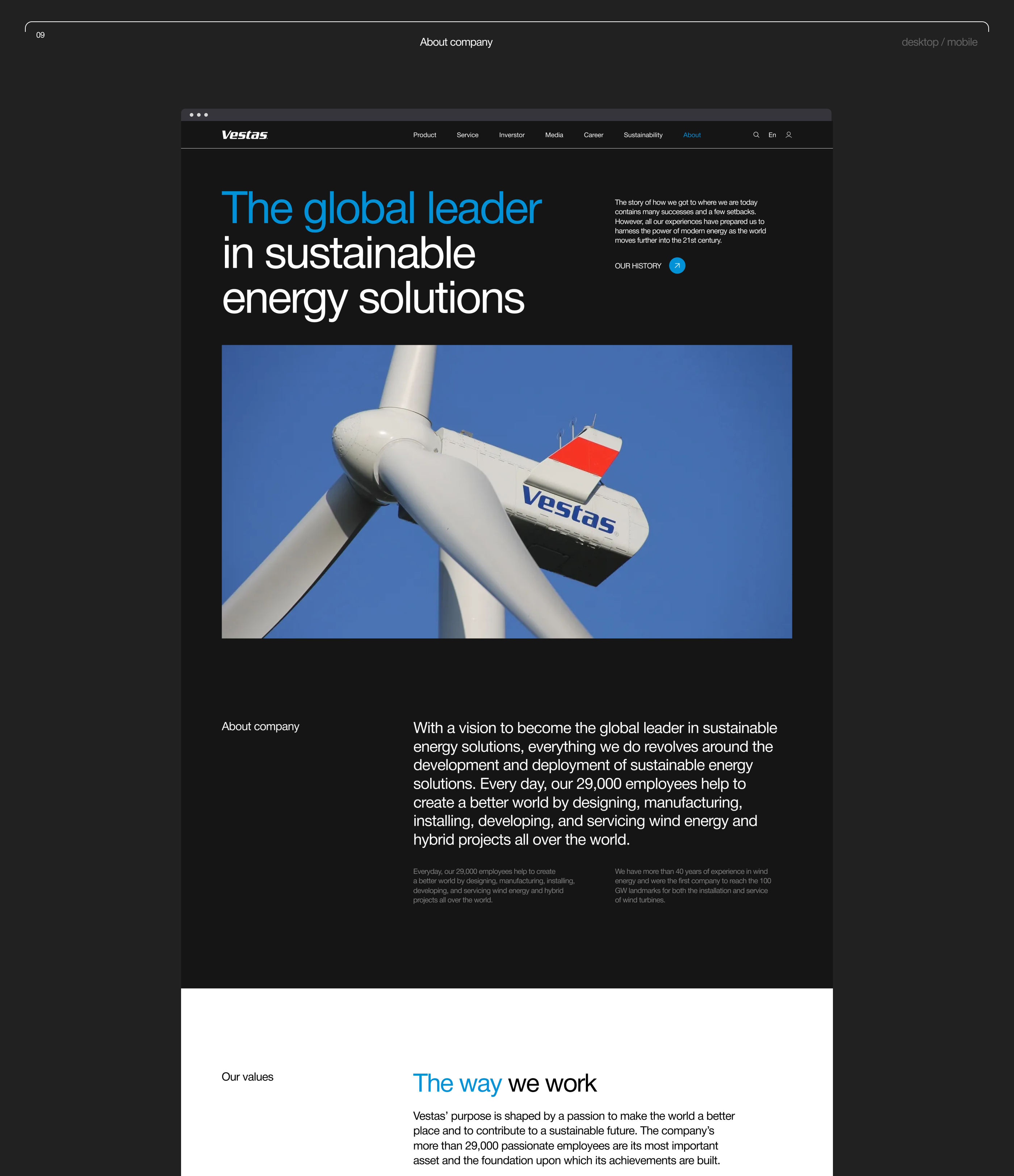 Vestas — corporate website redesign — Изображение №14 — Интерфейсы на Dprofile