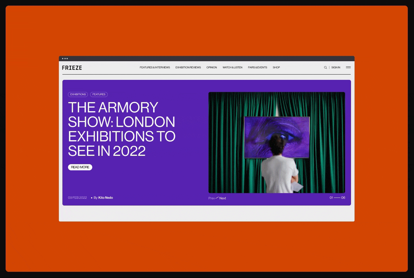 Frieze — online magazine redesign concept — Изображение №6 — Интерфейсы на Dprofile