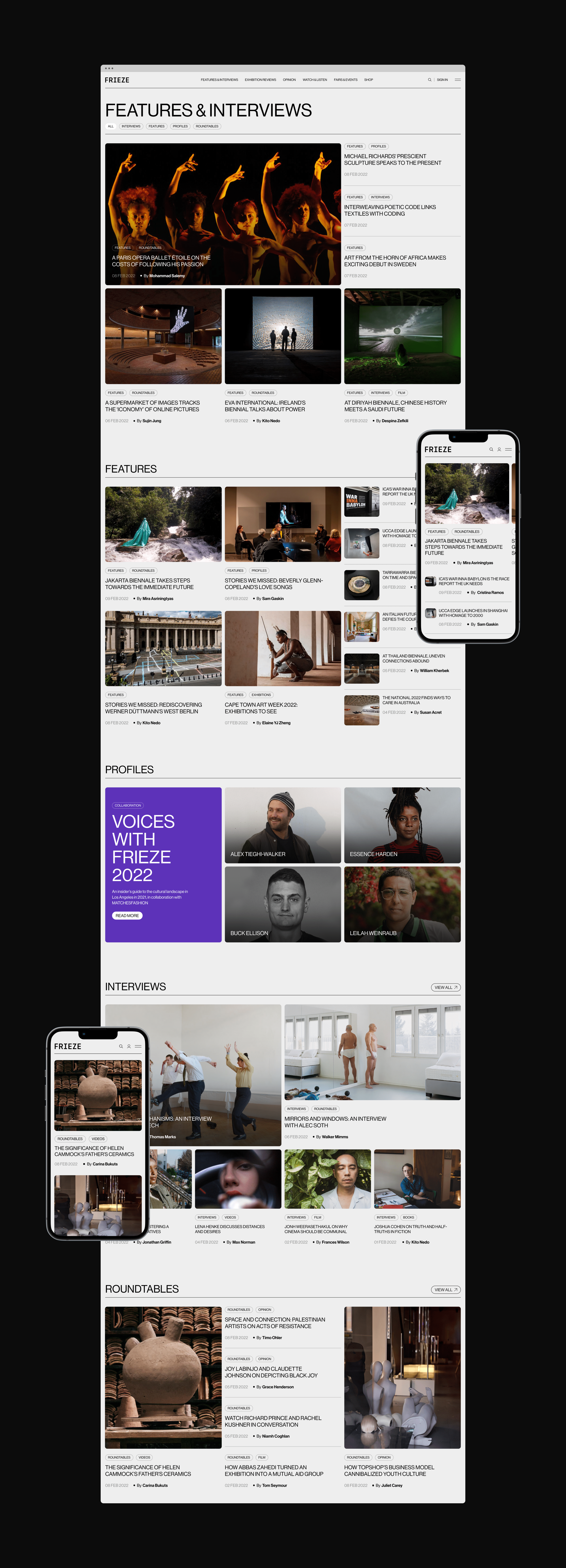 Frieze — online magazine redesign concept — Изображение №5 — Интерфейсы на Dprofile
