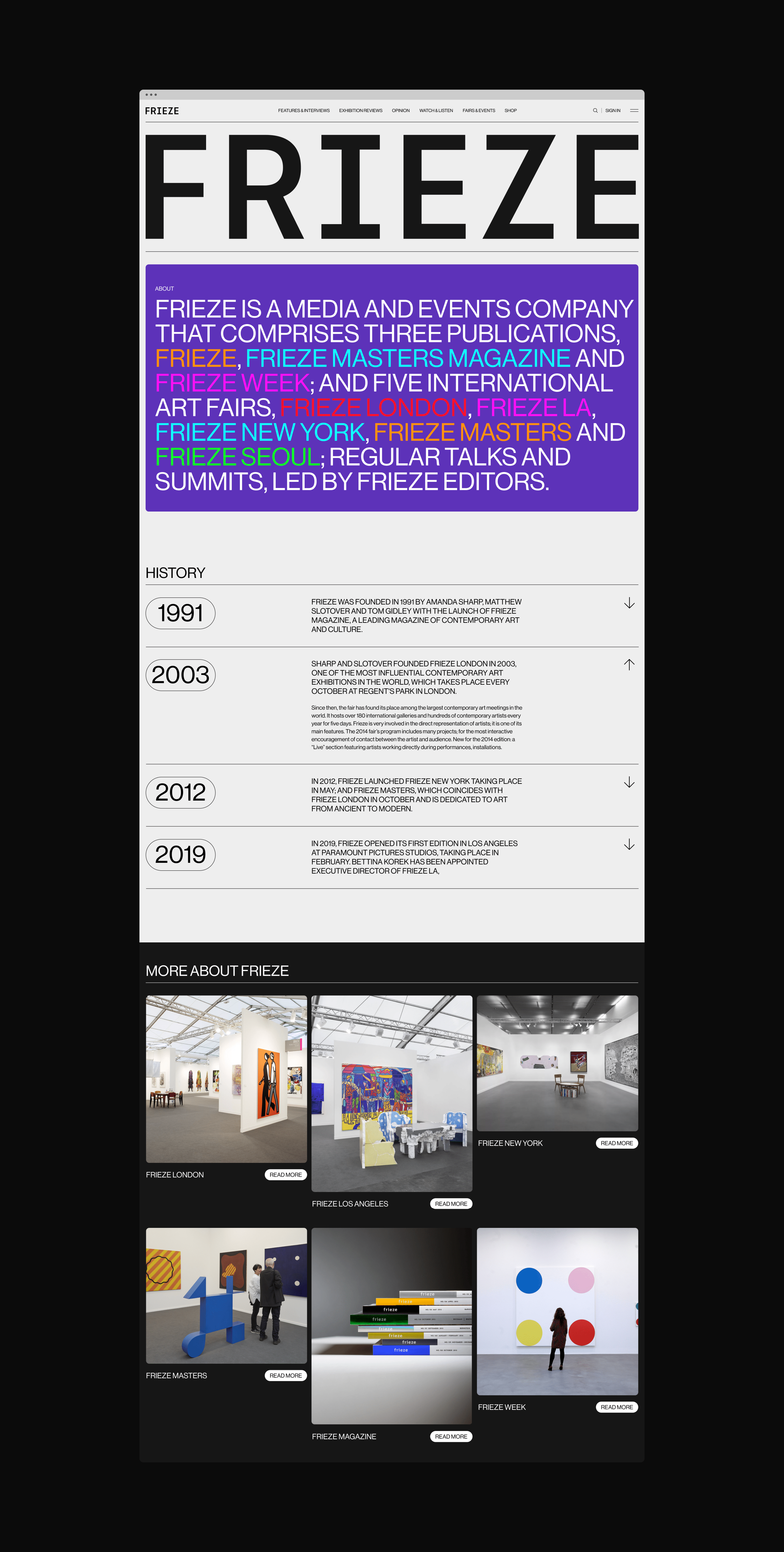 Frieze — online magazine redesign concept — Изображение №9 — Интерфейсы на Dprofile