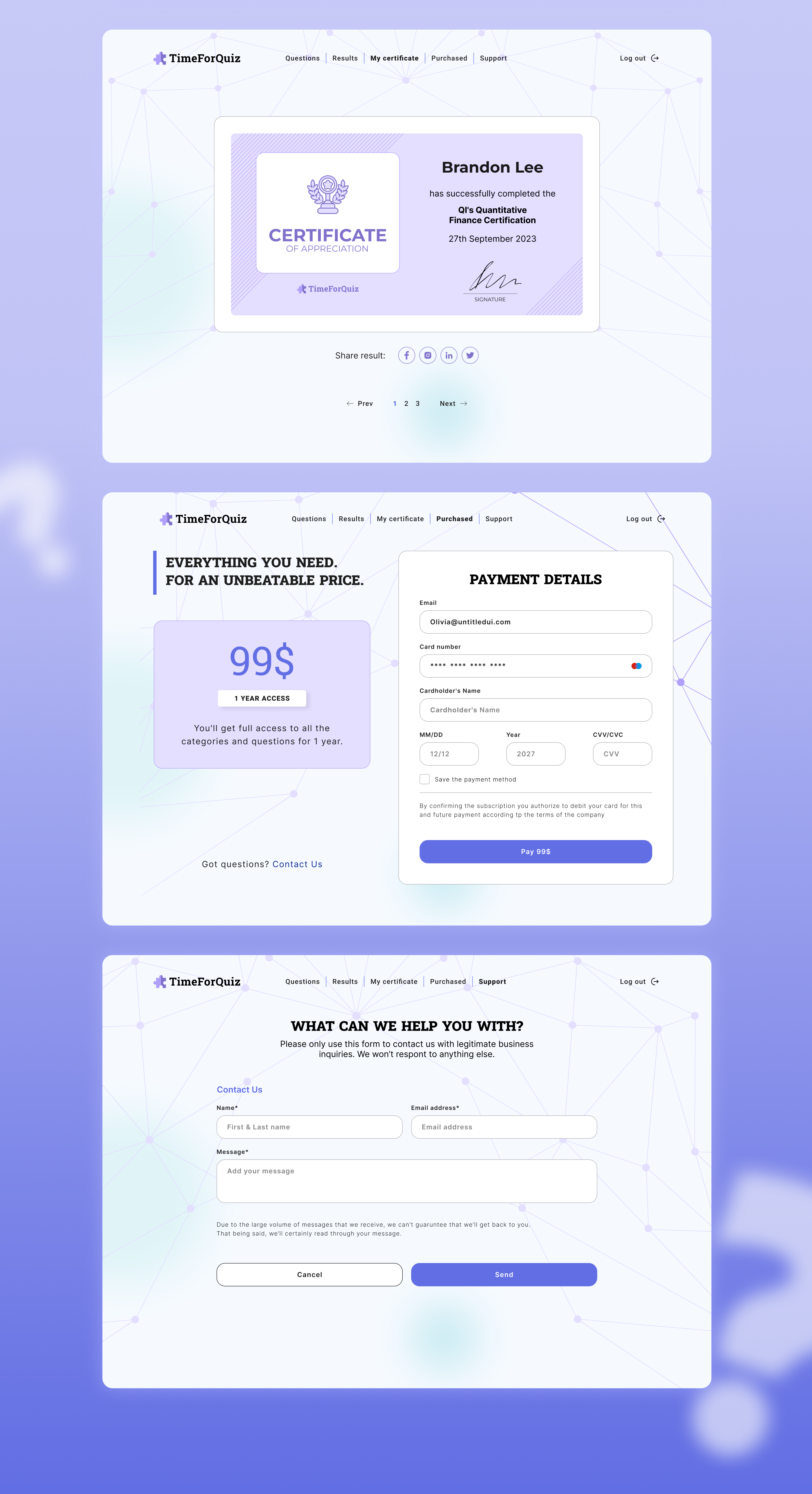 TimeForQuiz — Изображение №13 — Интерфейсы на Dprofile