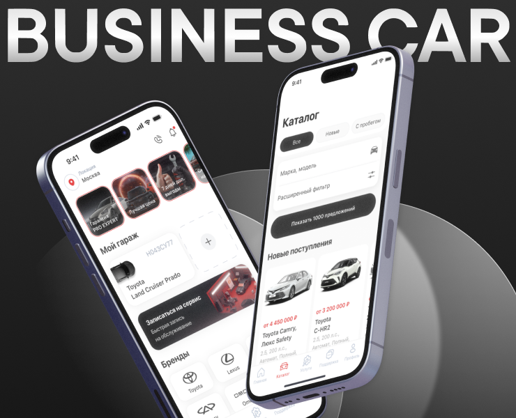 Business Car — разработка мобильного приложения — Интерфейсы на Dprofile