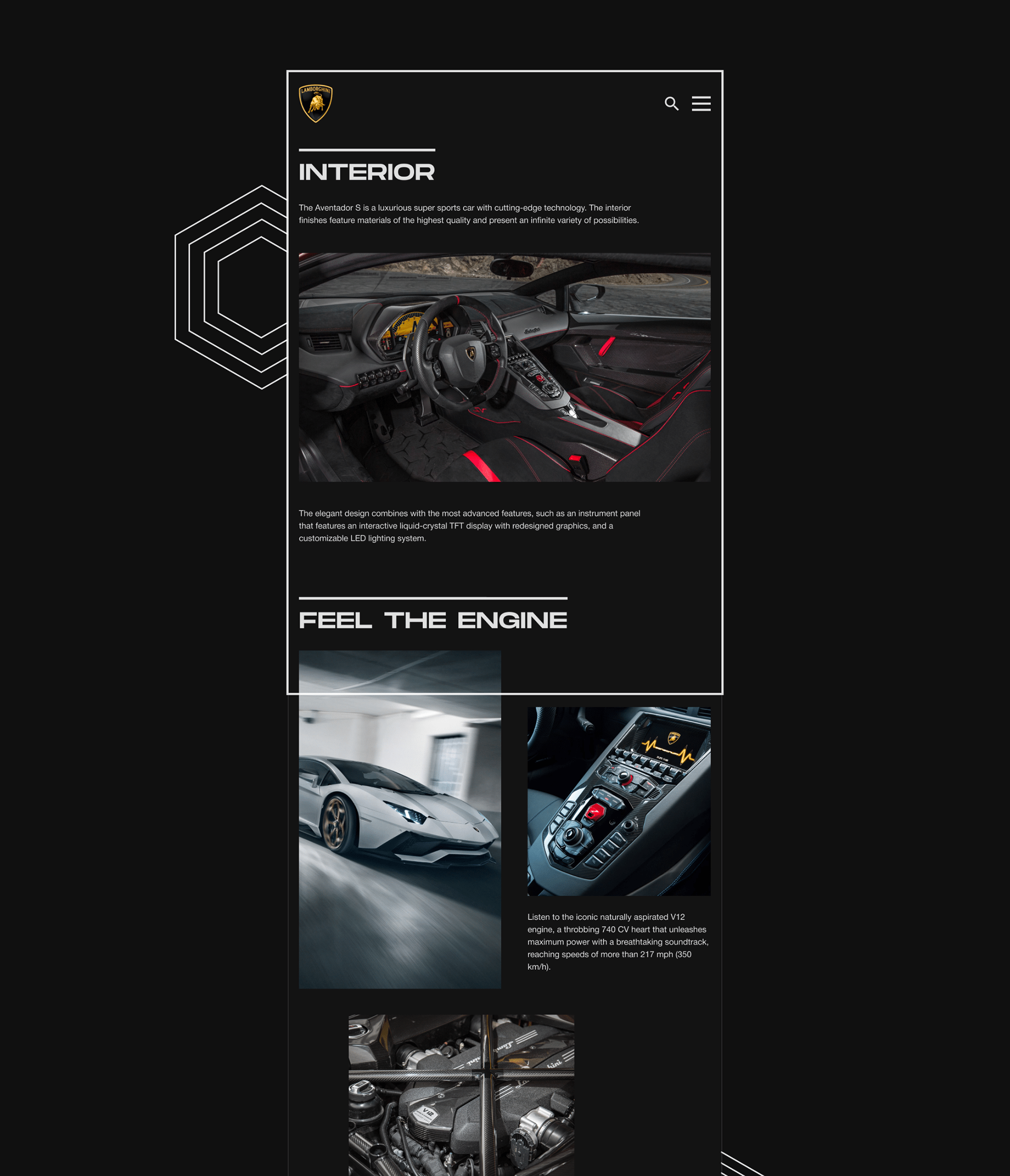 Lamborghini — New Website Concept — Изображение №11 — Интерфейсы на Dprofile