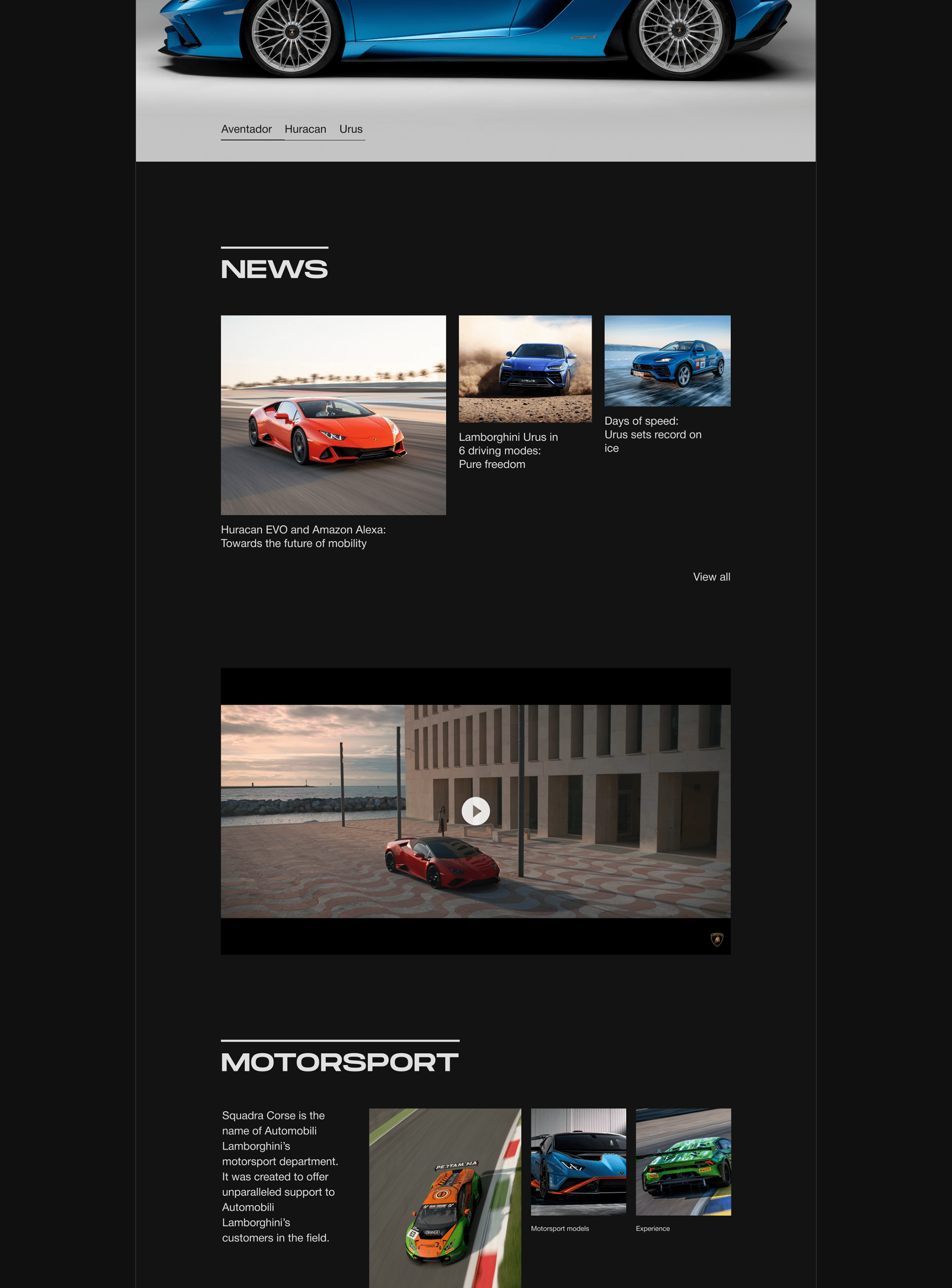 Lamborghini — New Website Concept — Изображение №3 — Интерфейсы на Dprofile