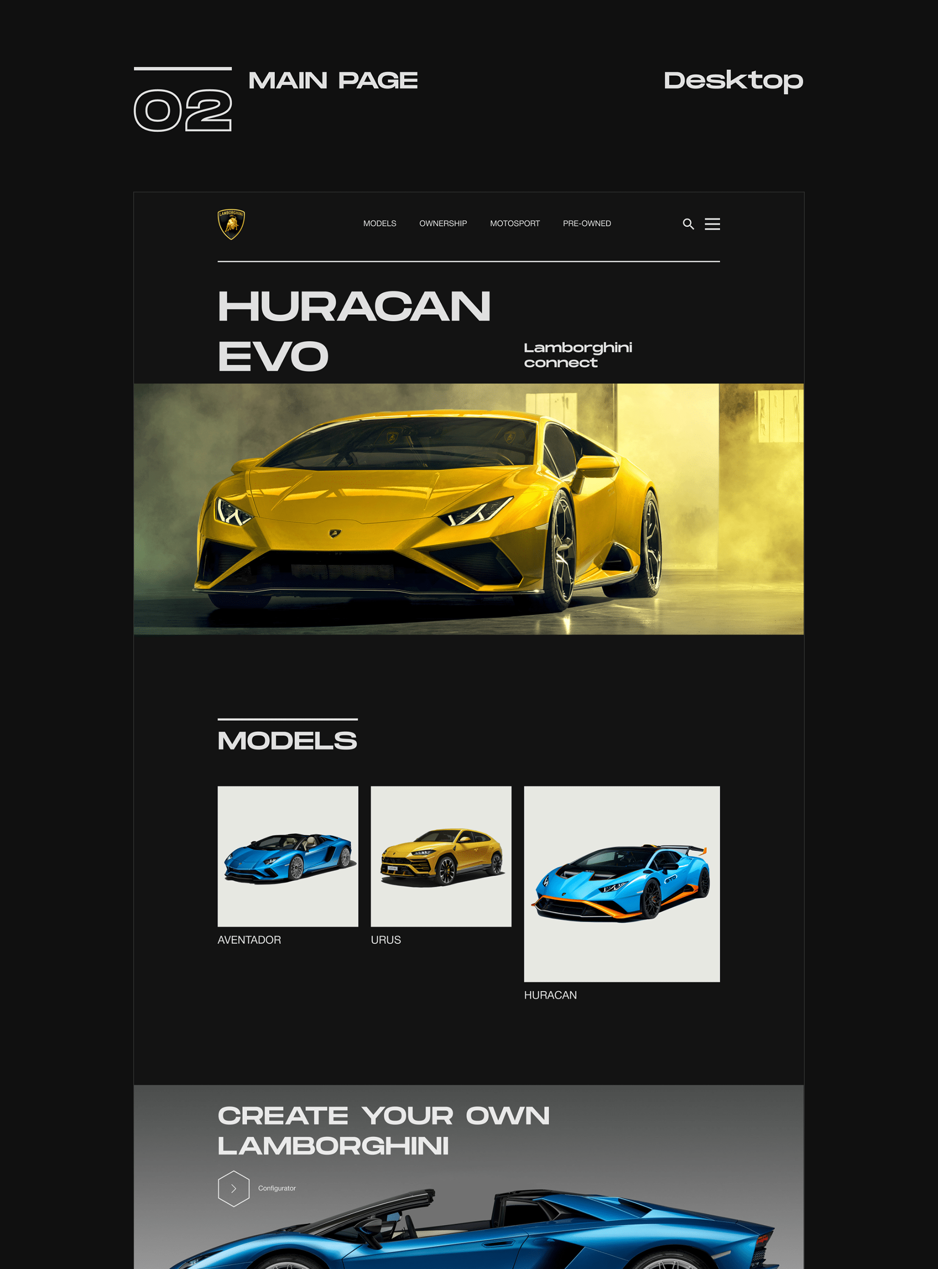 Lamborghini — New Website Concept — Изображение №2 — Интерфейсы на Dprofile