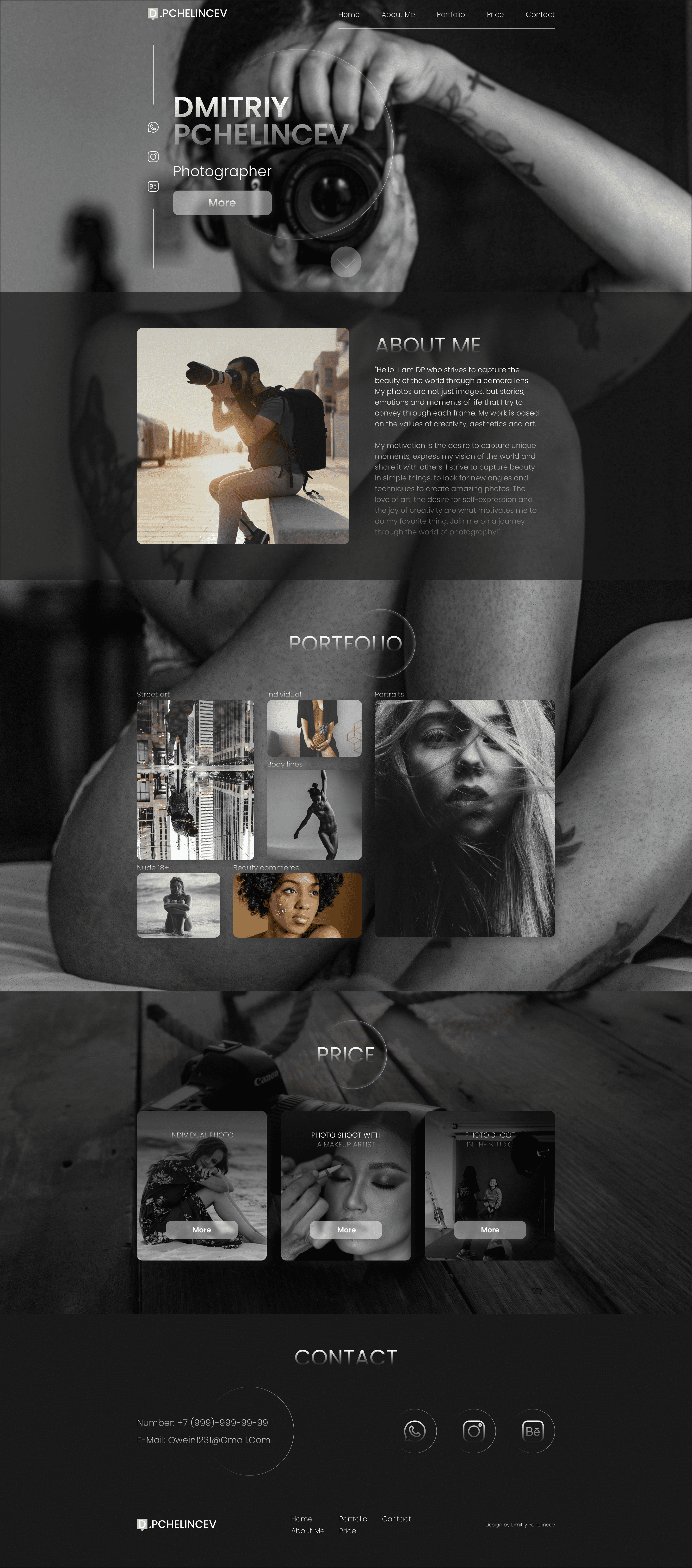 Photographer portfolio - Landing page (Demo ) — Изображение №2 — Интерфейсы на Dprofile