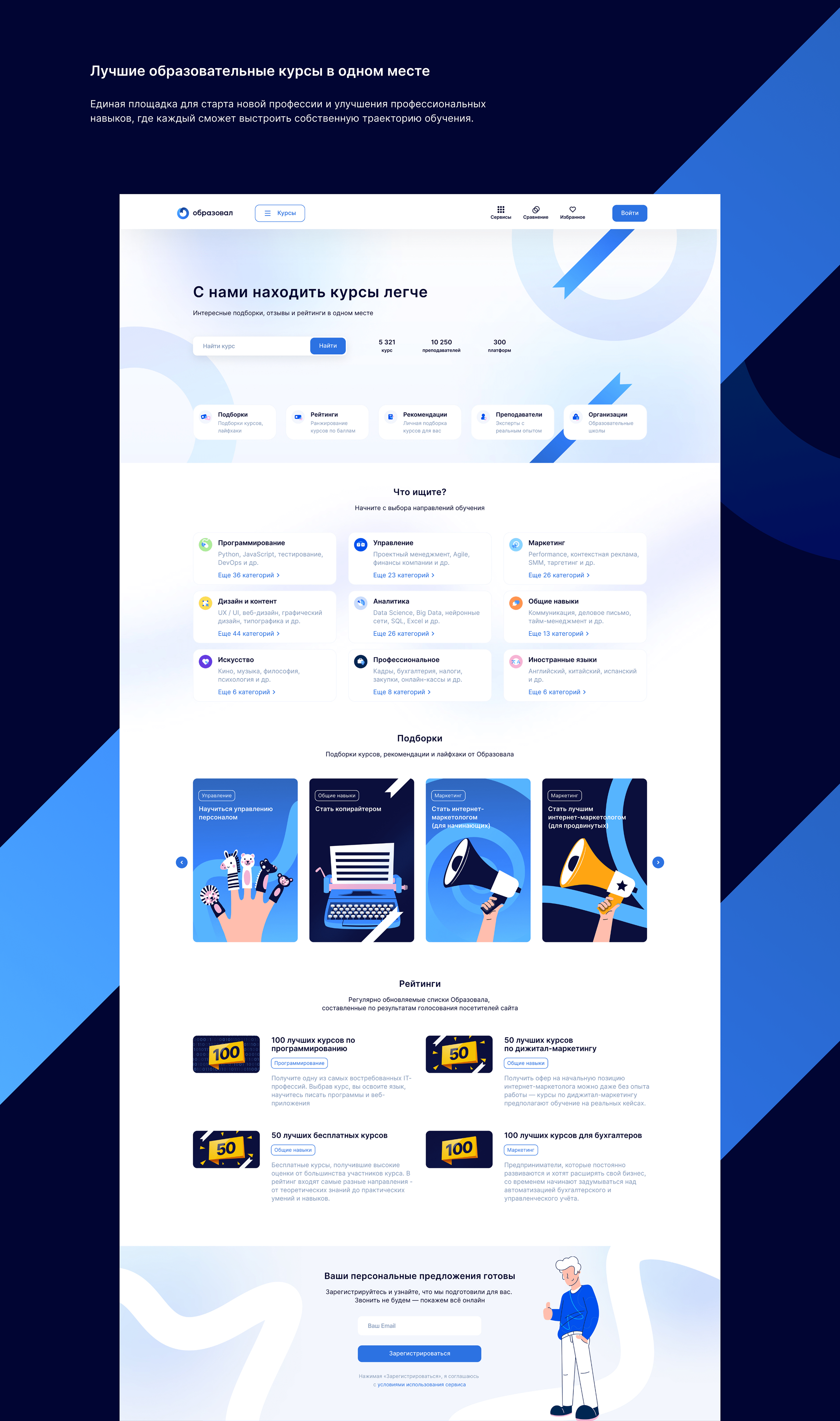 Агрегатор курсов «Образовал» — Изображение №3 — Брендинг, Интерфейсы на Dprofile