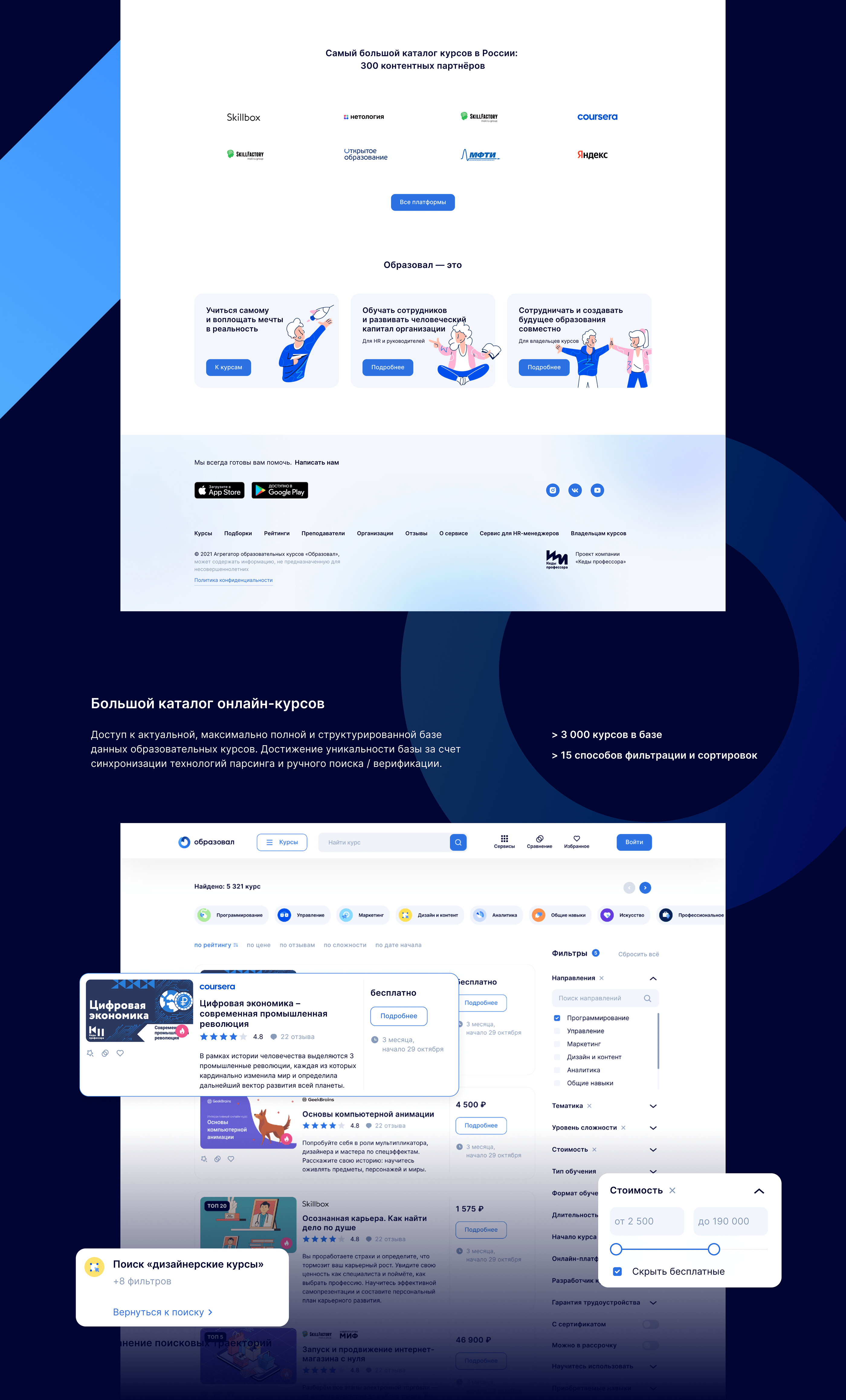 Агрегатор курсов «Образовал» — Изображение №4 — Брендинг, Интерфейсы на Dprofile