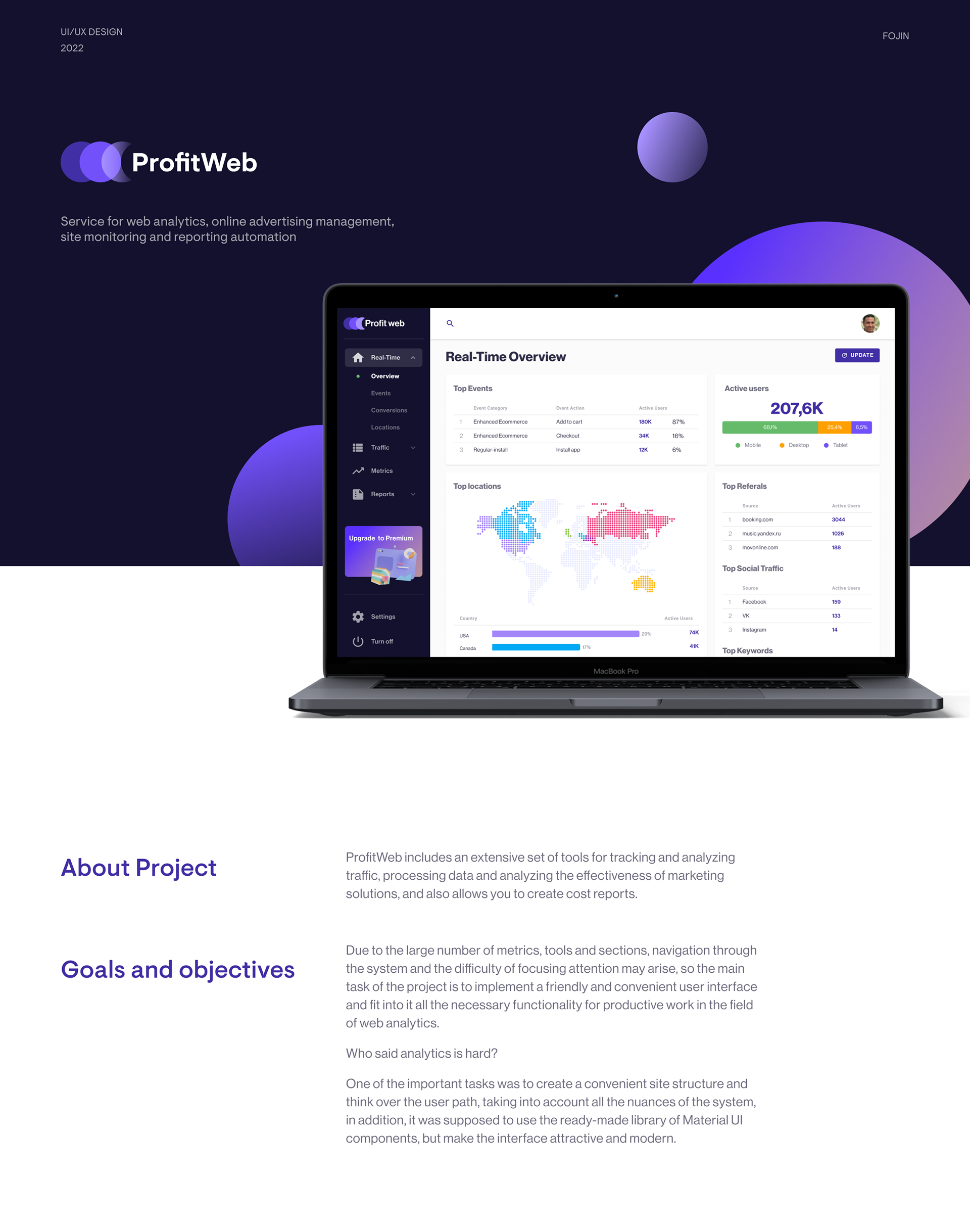 ProfitWeb – дизайн платформы для веб-аналитики — Изображение №1 — Интерфейсы на Dprofile