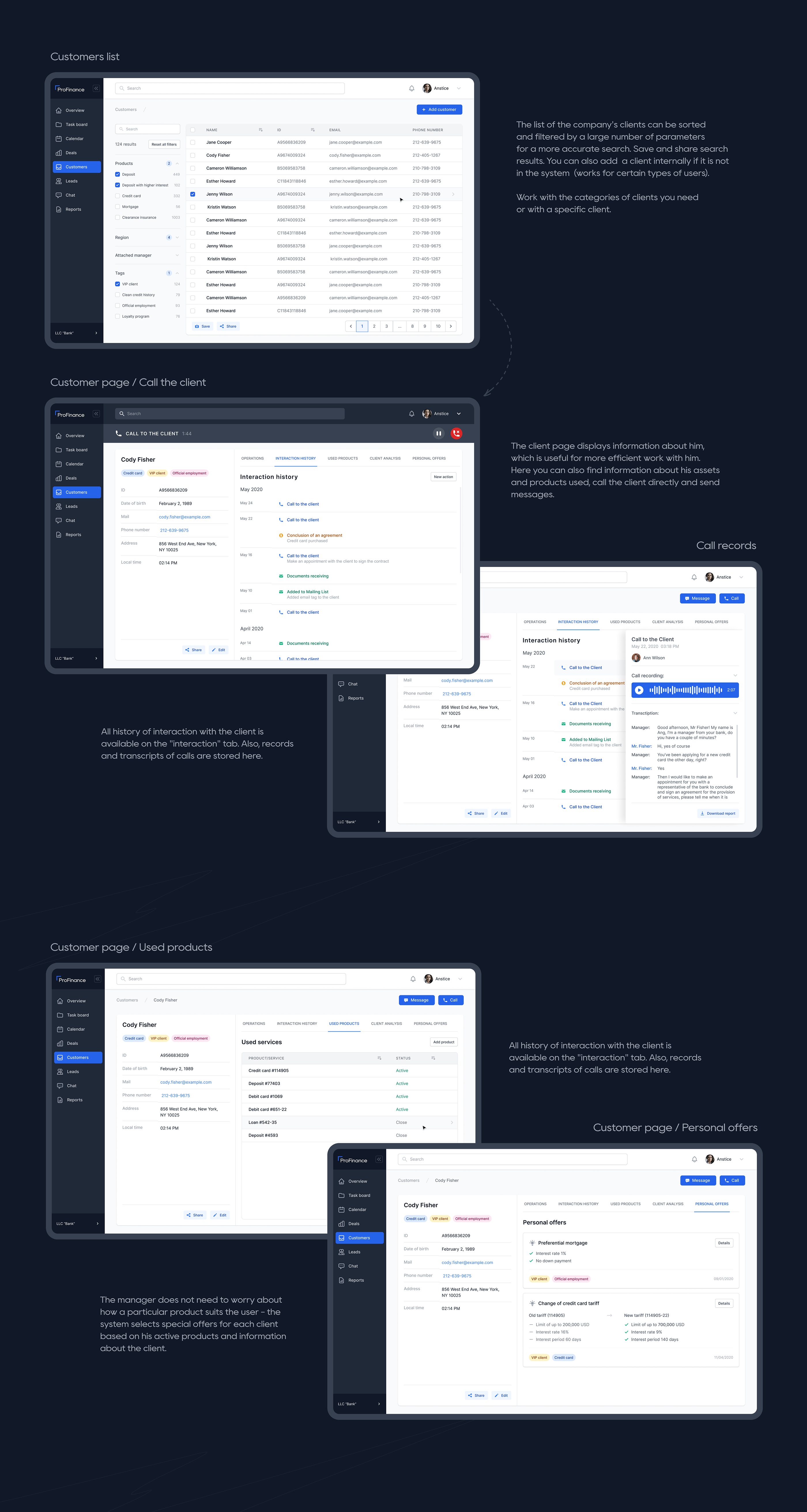 ProFinance - банковская CRM-система — Изображение №11 — Интерфейсы на Dprofile