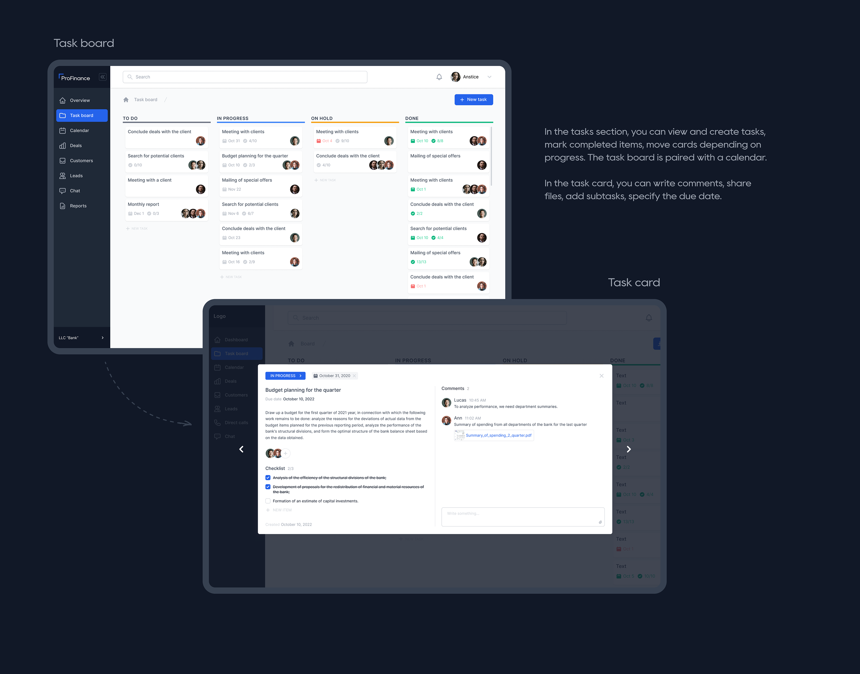 ProFinance - банковская CRM-система — Изображение №10 — Интерфейсы на Dprofile