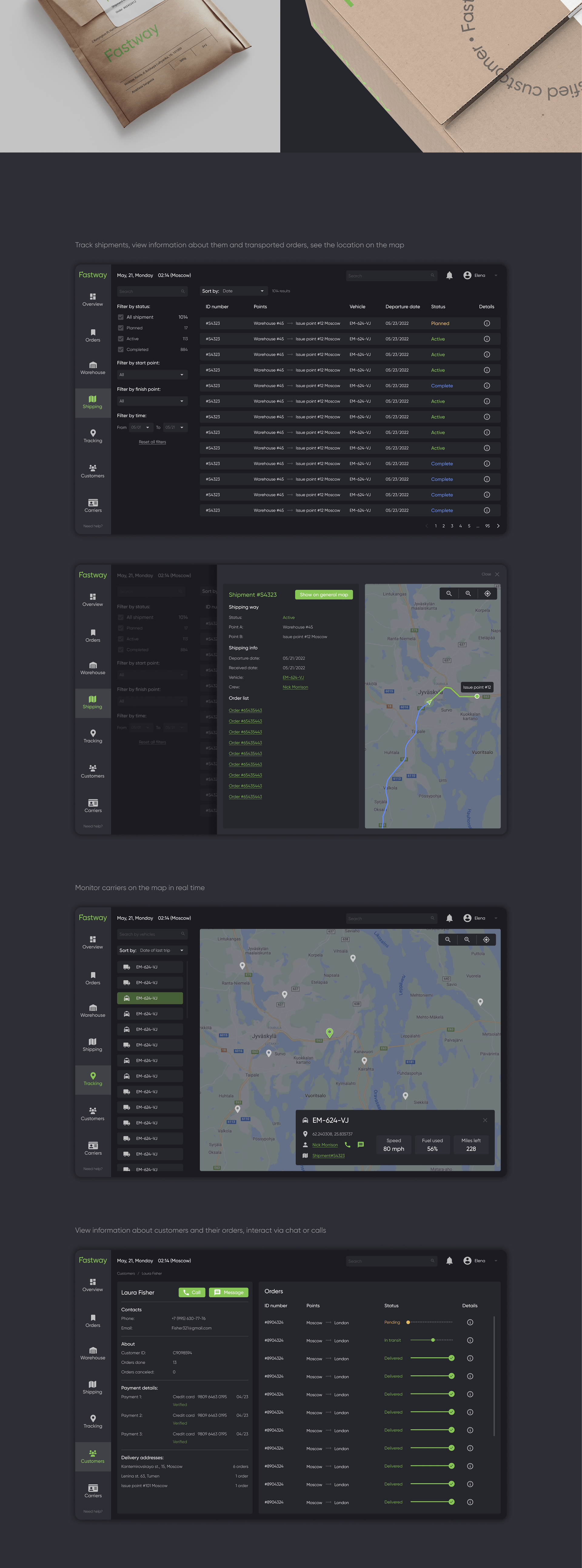 Дизайн логистической CRM-системы — Изображение №4 — Интерфейсы на Dprofile