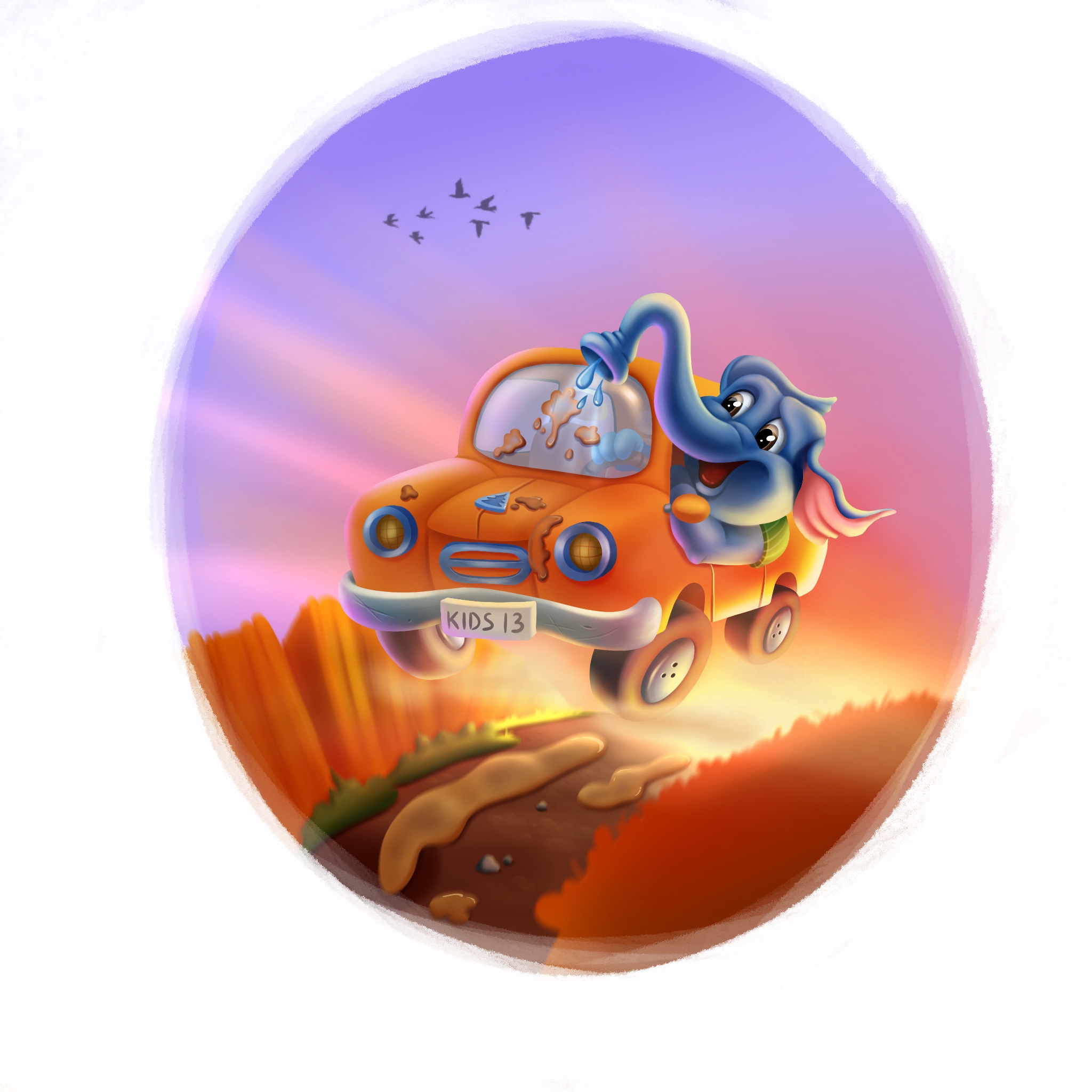 Детская иллюстрация слоник — Изображение №1 — Иллюстрация на Dprofile