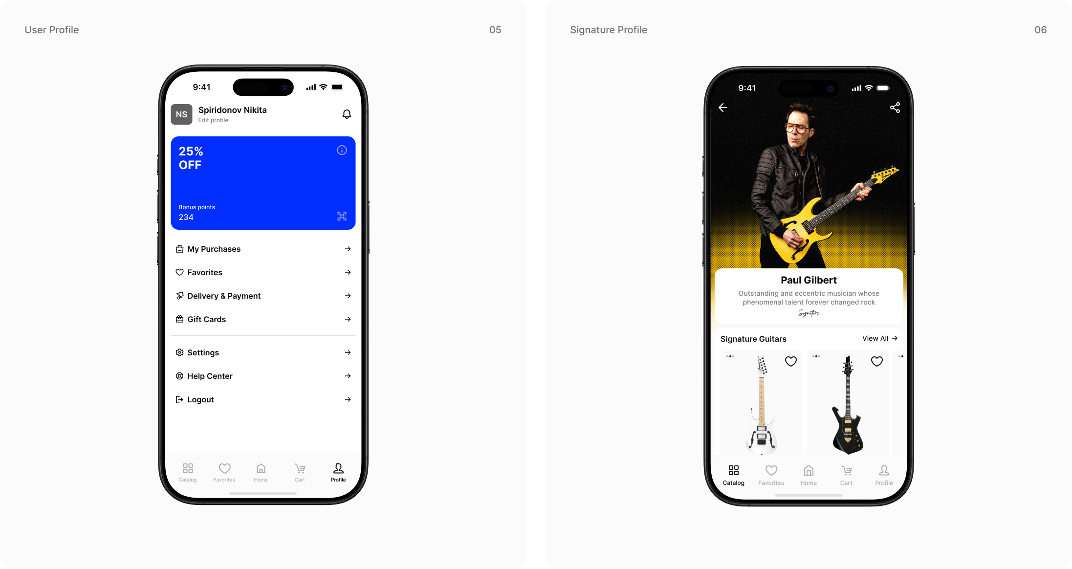 Ibanez Guitar Store App — Изображение №8 — Интерфейсы, Анимация на Dprofile