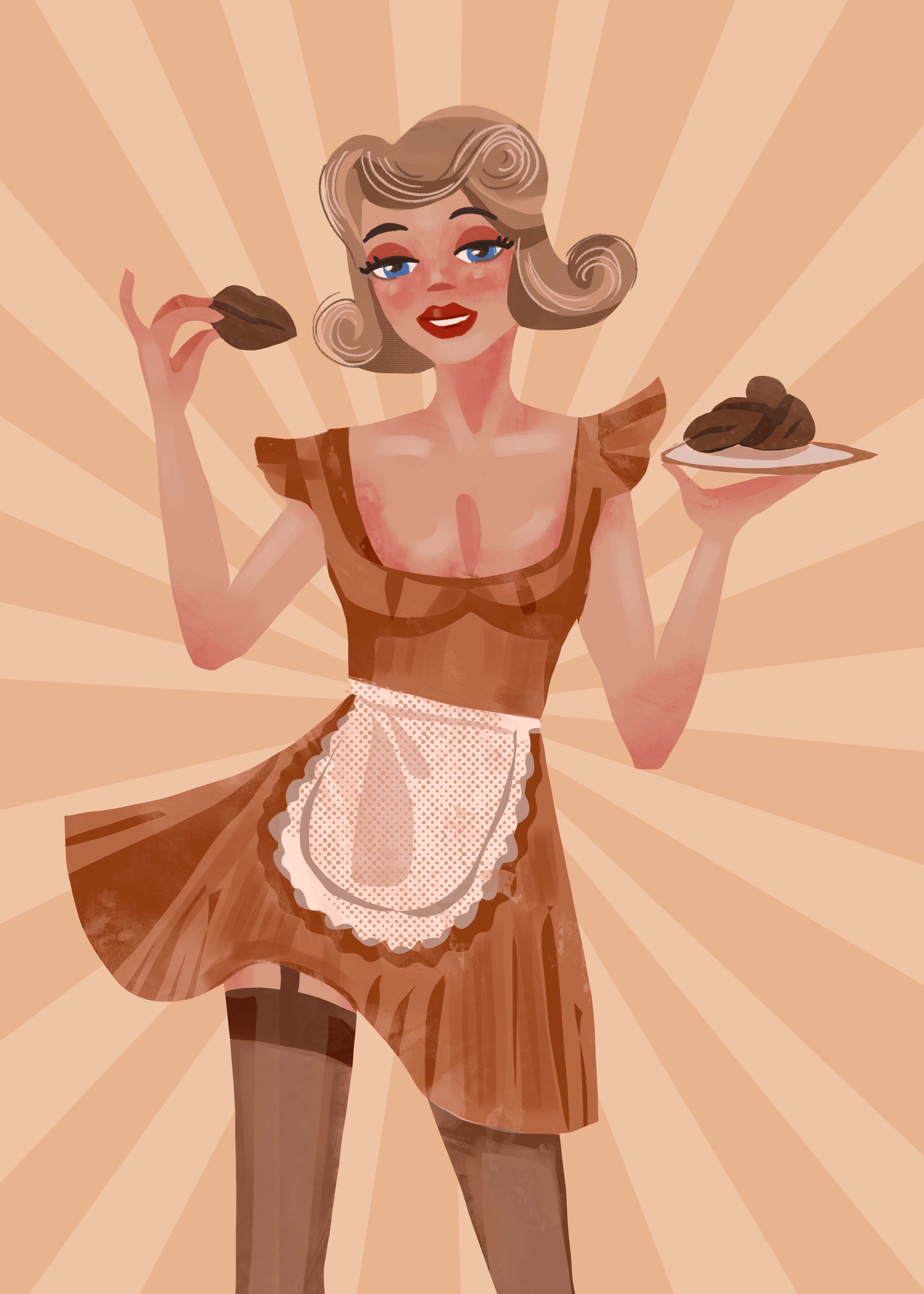 Дизайн упаковки печенья с иллюстрацией в стиле пин-ап — Изображение №3 — Интерфейсы, Брендинг на Dprofile