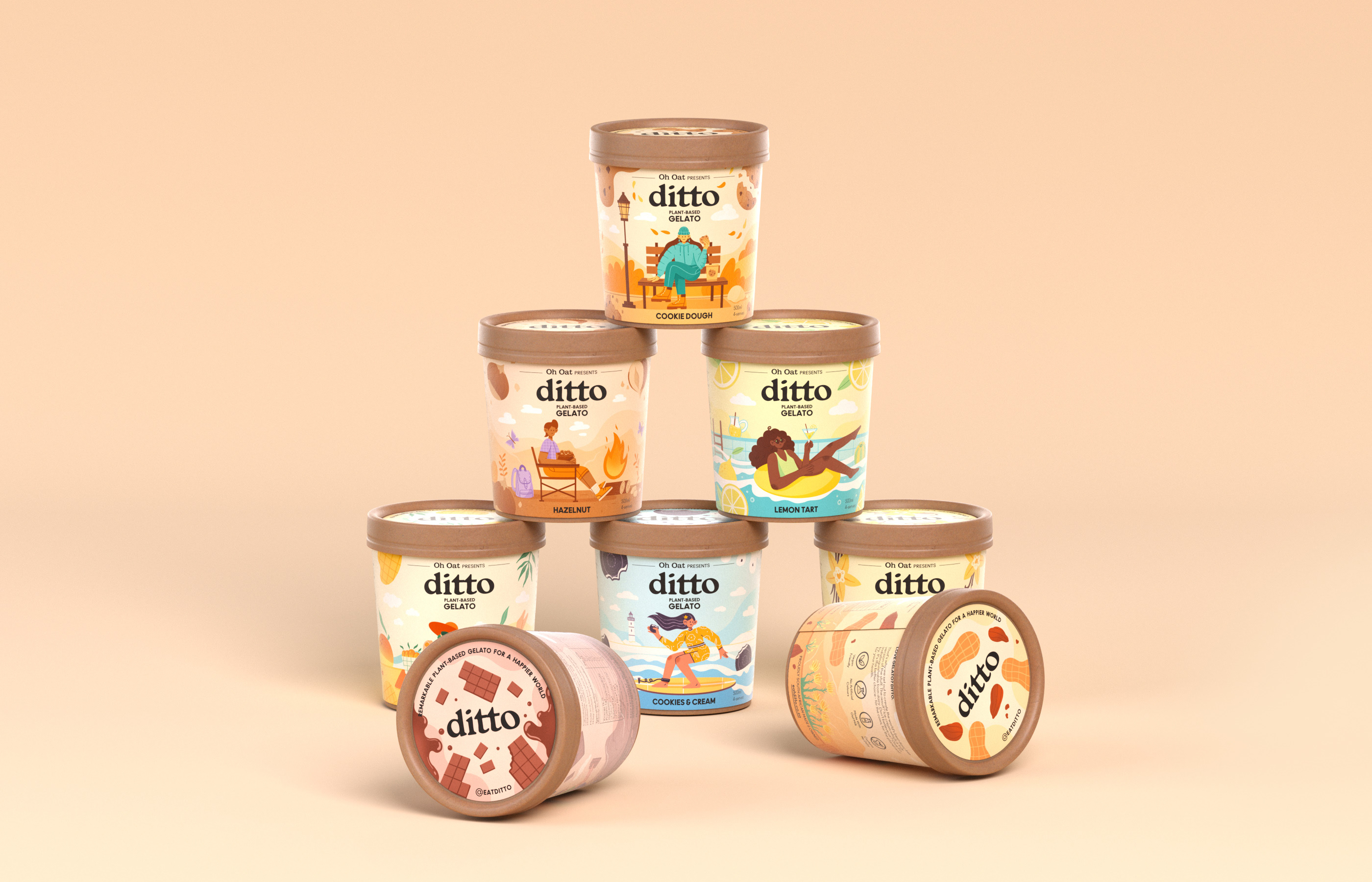 Ditto - Веганское мороженое — Изображение №3 — Брендинг, Иллюстрация на Dprofile
