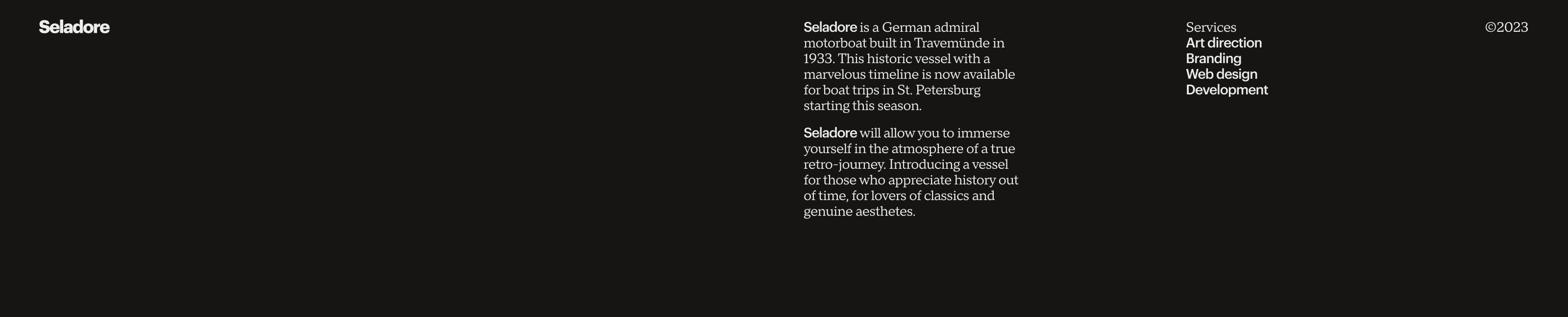 Seladore — Since 1933 — Изображение №1 — Интерфейсы, Брендинг на Dprofile