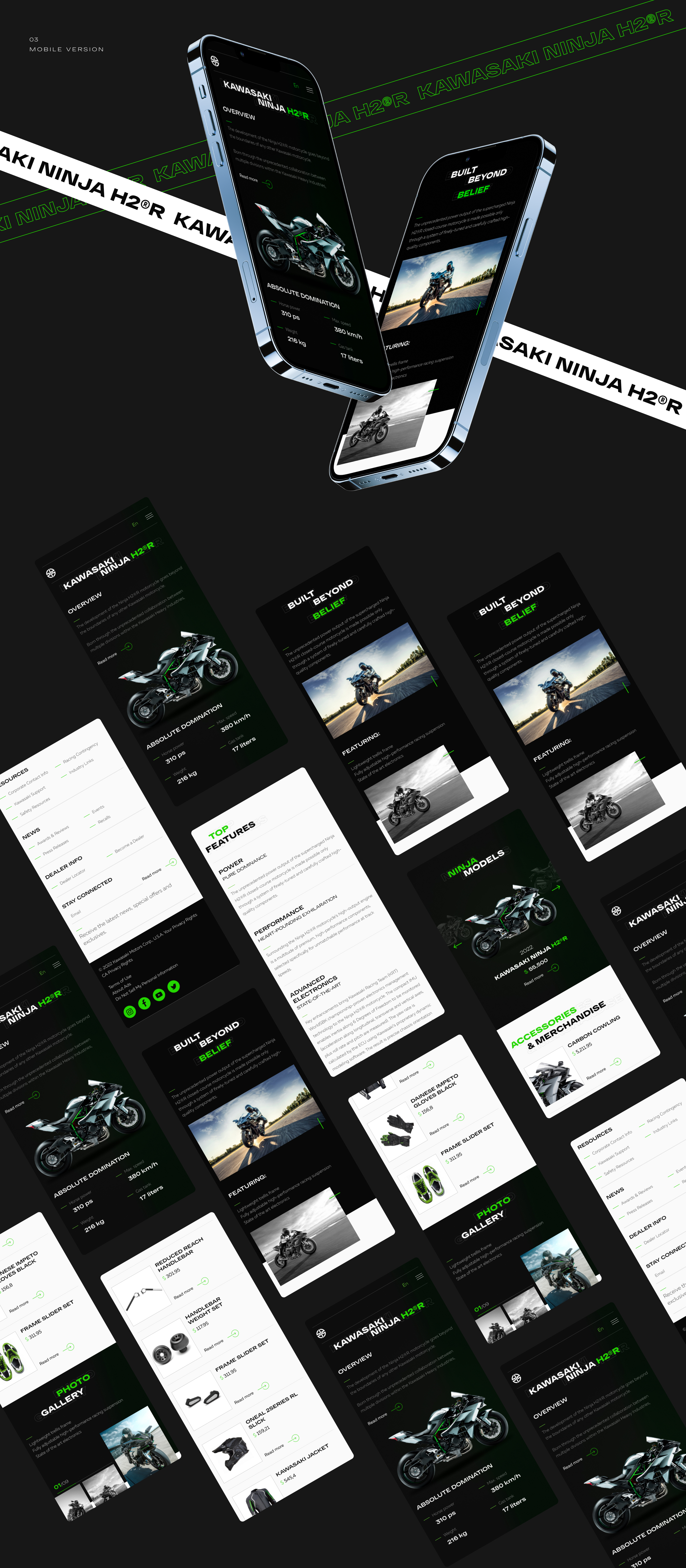 Concept Kawasaki H2R landing page — Изображение №8 — Интерфейсы, Брендинг, Графика на Dprofile