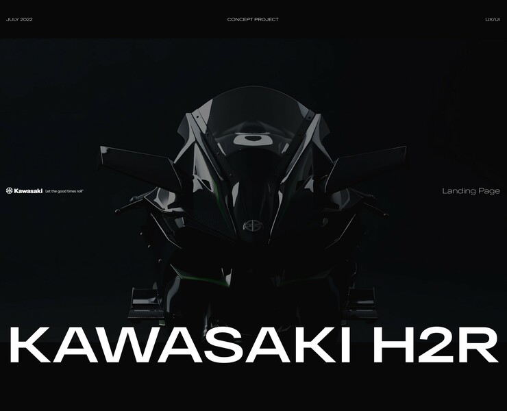 Concept Kawasaki H2R landing page — Интерфейсы, Брендинг, Графика на Dprofile