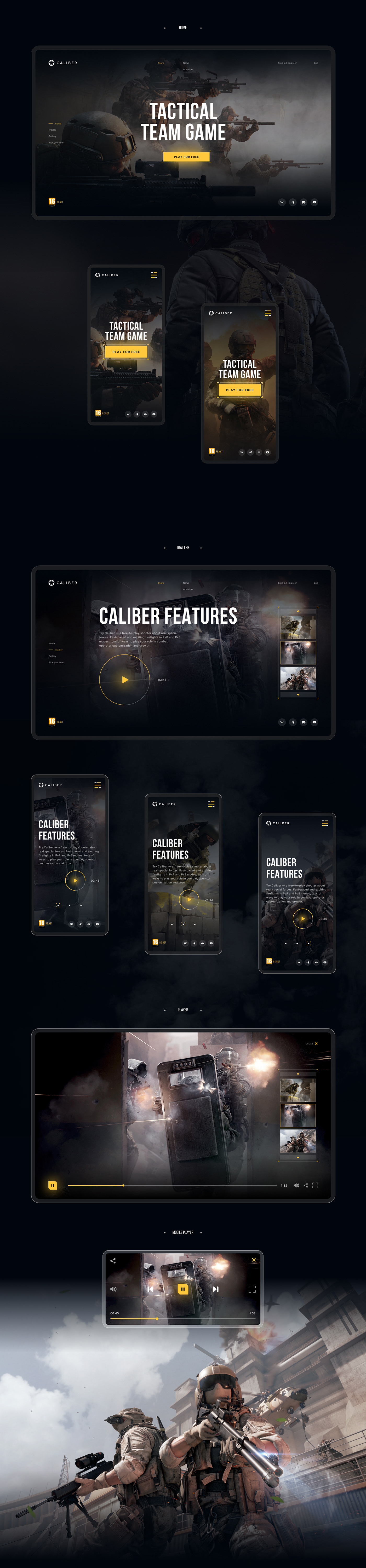 Caliber | UX/UI Concept | — Изображение №3 — Маркетинг, Интерфейсы на Dprofile