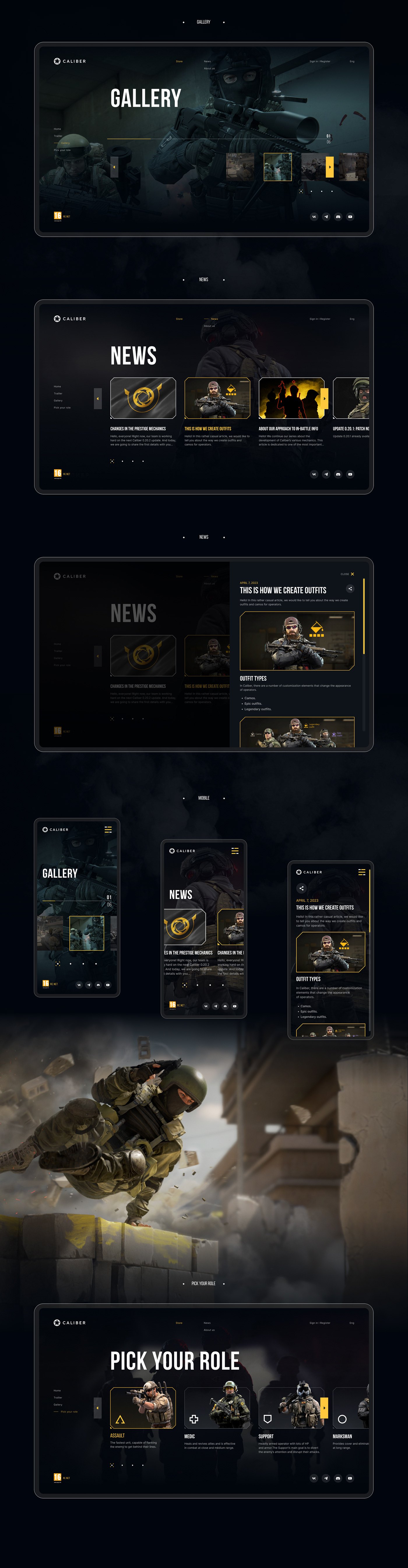 Caliber | UX/UI Concept | — Изображение №4 — Маркетинг, Интерфейсы на Dprofile