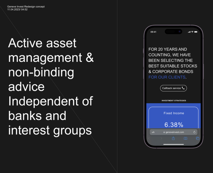 Geneve Invest — Интерфейсы на Dprofile