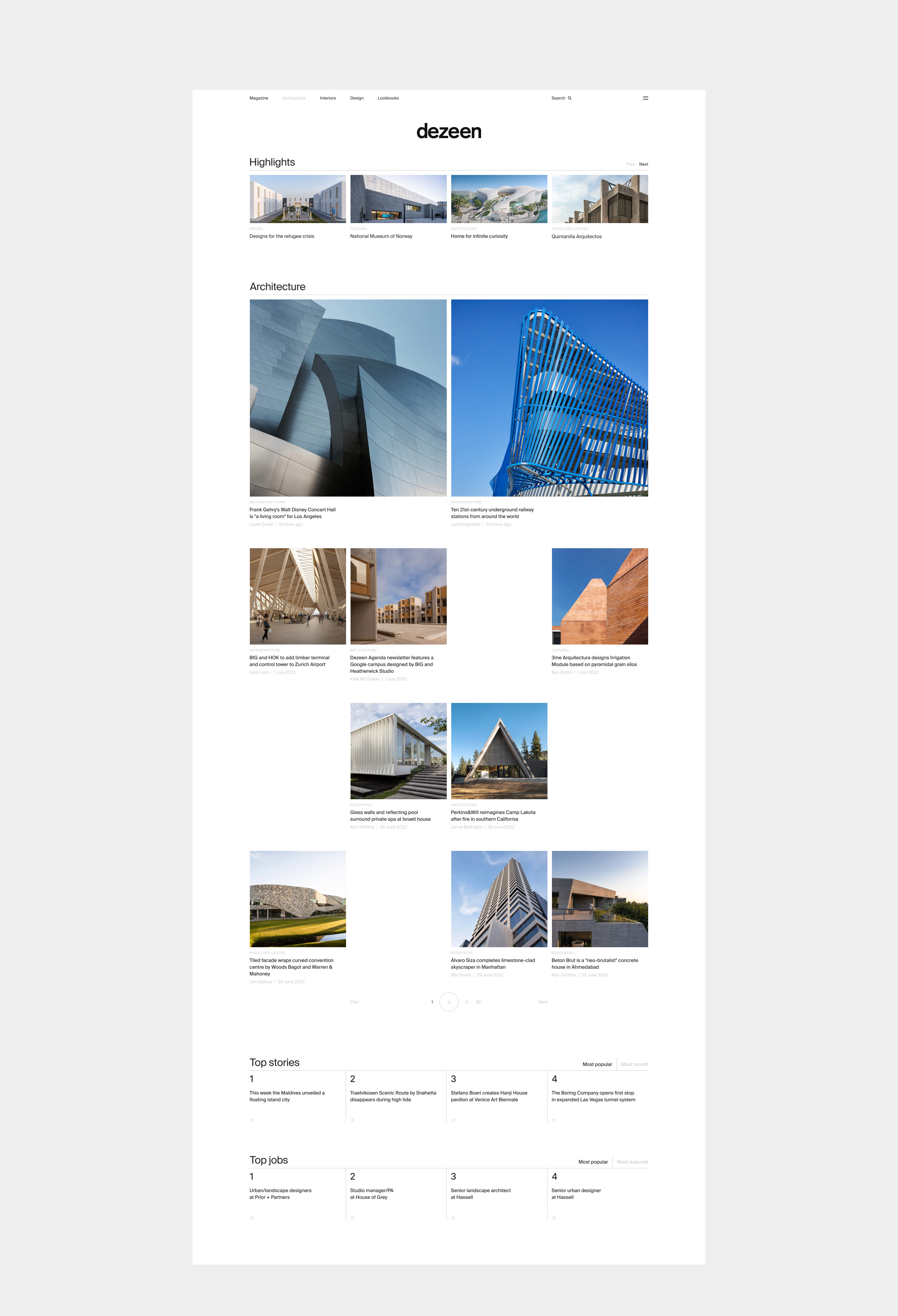 Dezeen | Новостной сайт — Изображение №4 — Интерфейсы на Dprofile