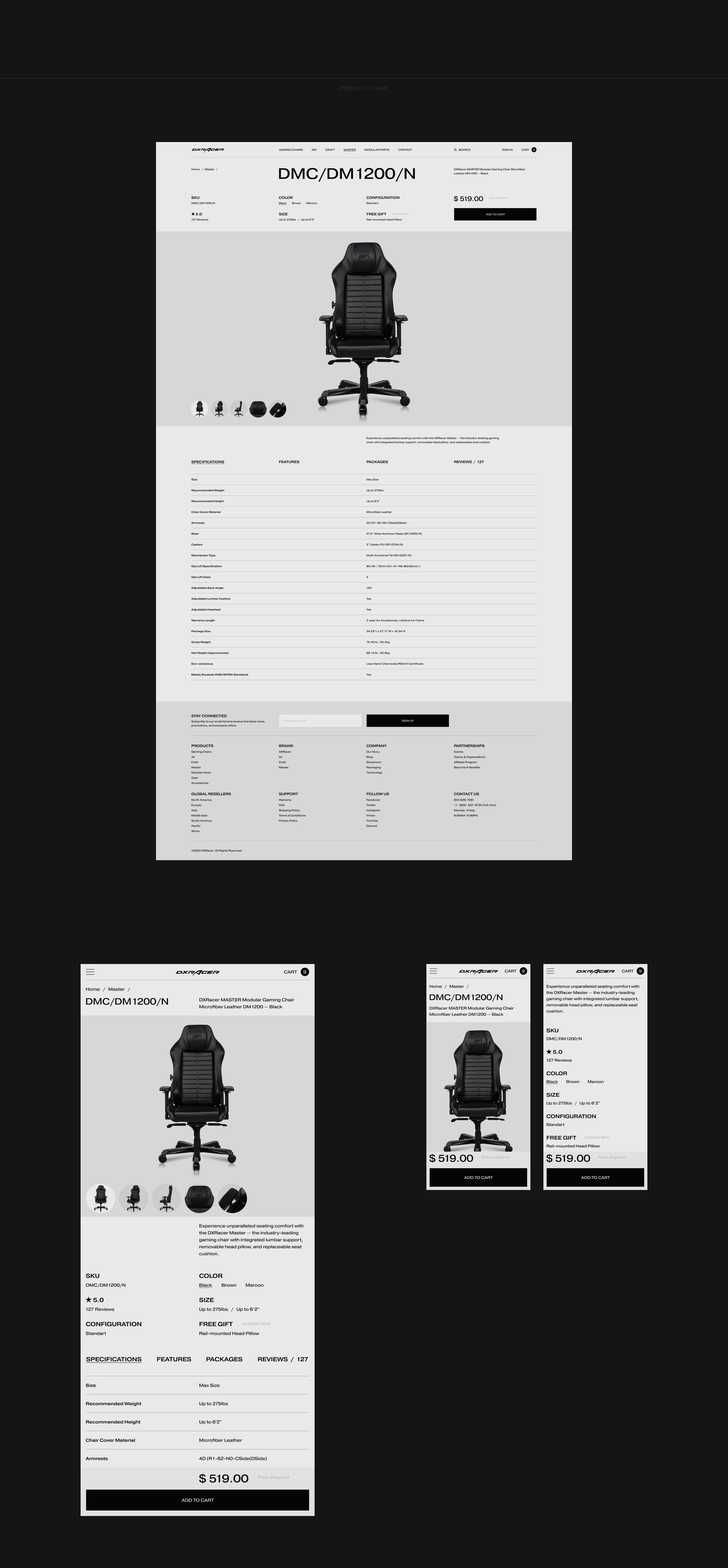 DXRacer | Интернет-магазин — Изображение №5 — Интерфейсы, Анимация на Dprofile