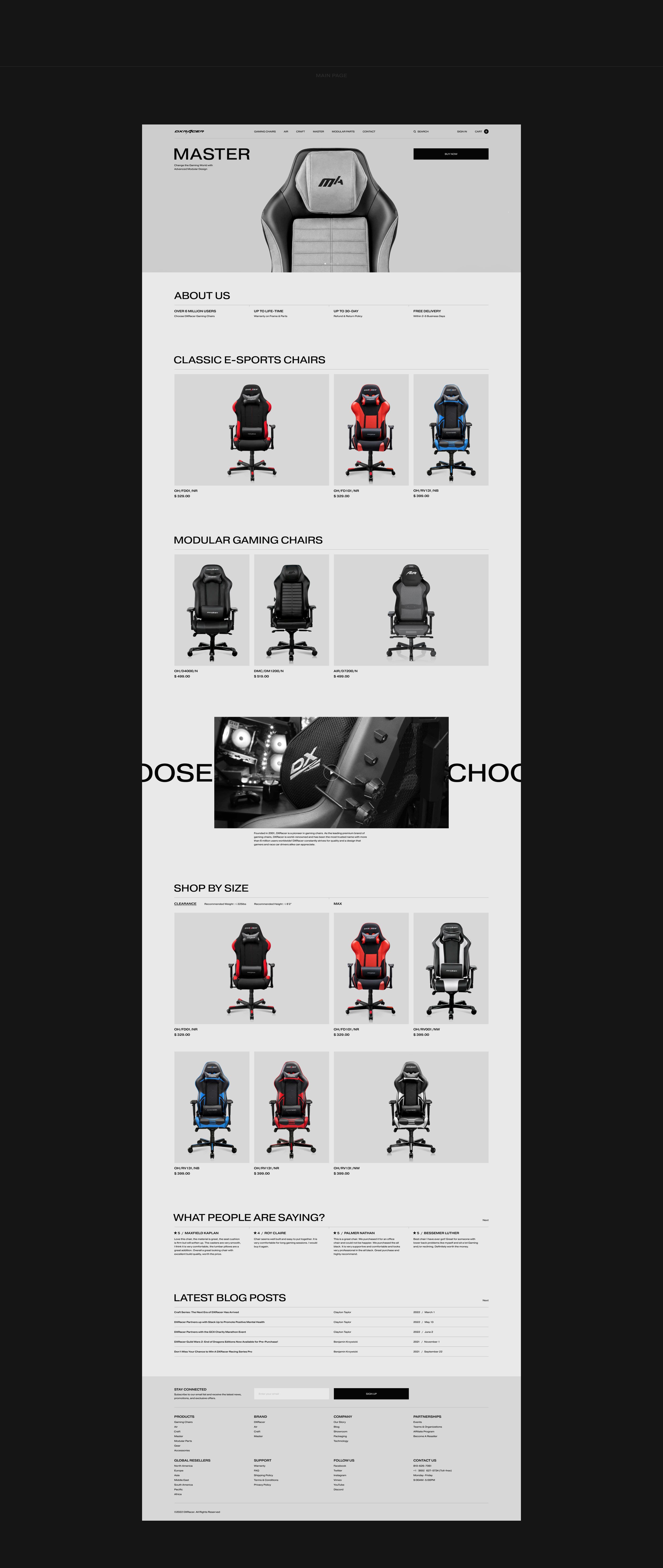 DXRacer | Интернет-магазин — Изображение №2 — Интерфейсы, Анимация на Dprofile