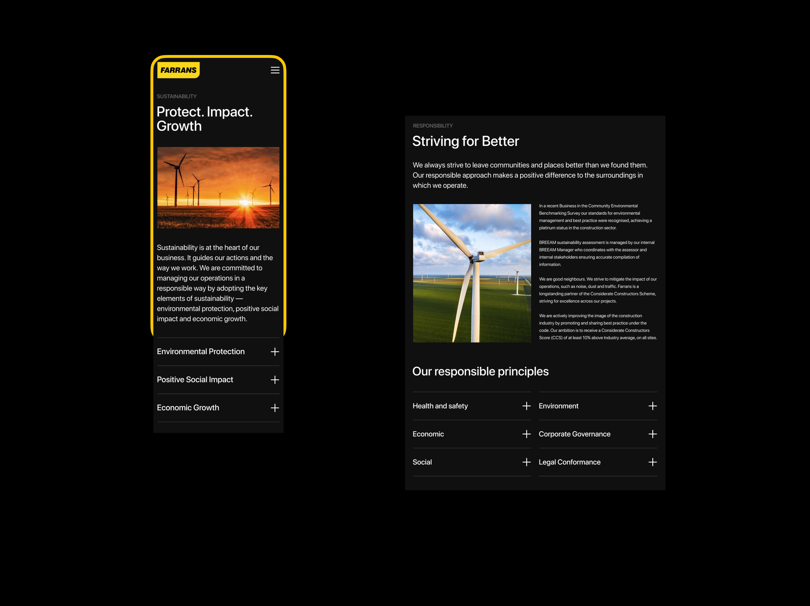 Farrans | Корпоративный сайт — Изображение №14 — Интерфейсы, Анимация на Dprofile