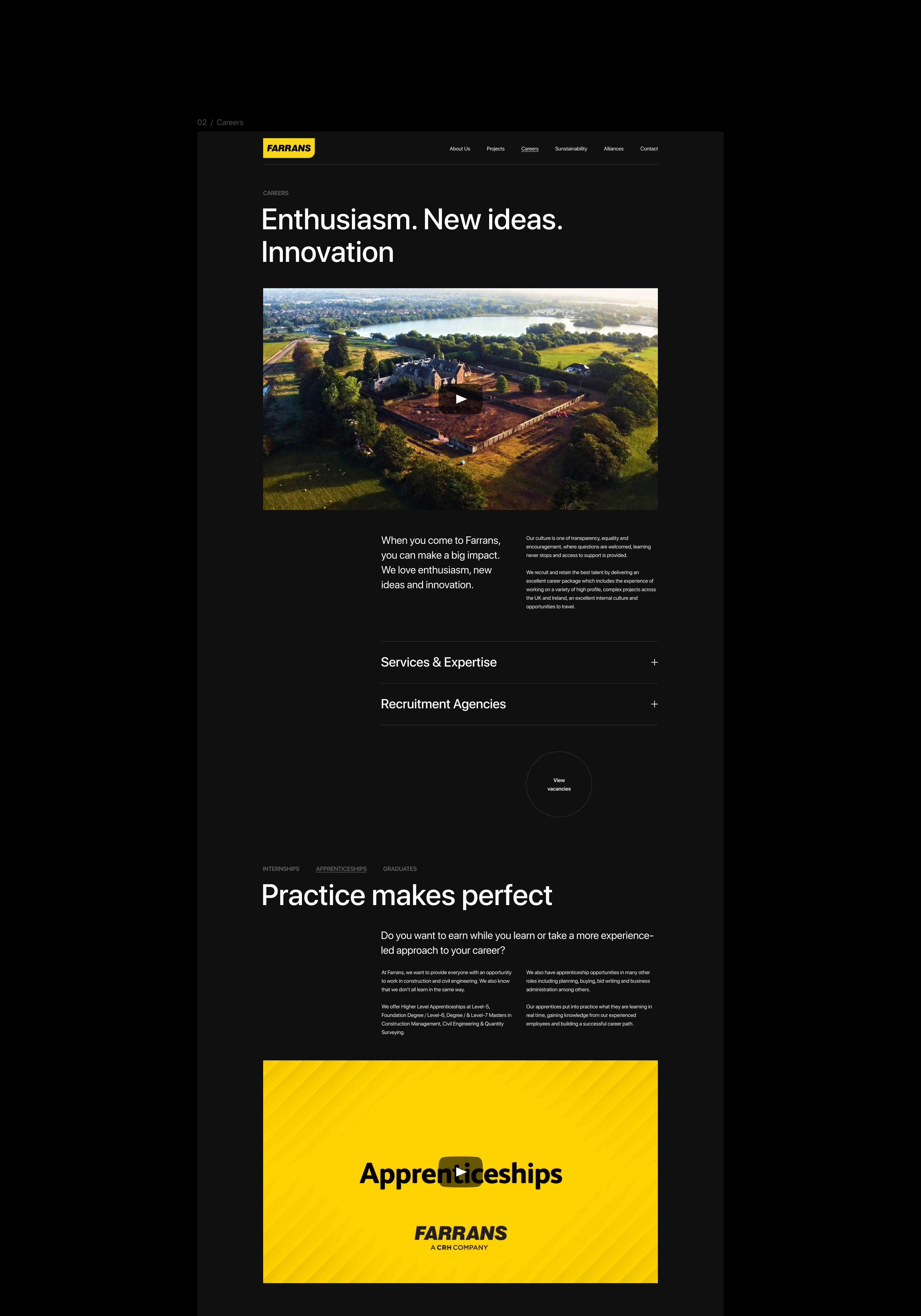 Farrans | Корпоративный сайт — Изображение №5 — Интерфейсы, Анимация на Dprofile